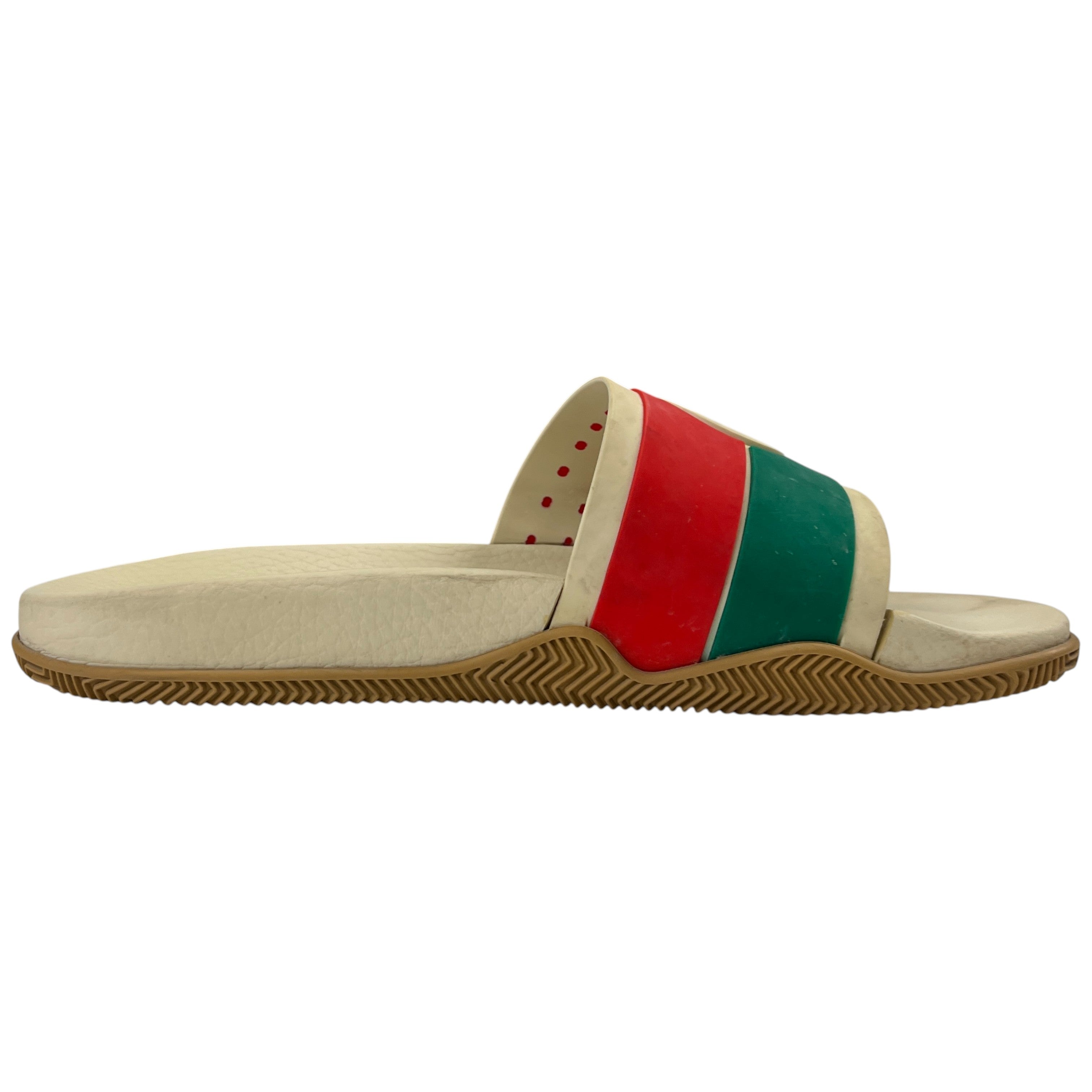 Men's Interlocking G Web Slides Beige Size EU 44 / UK 10