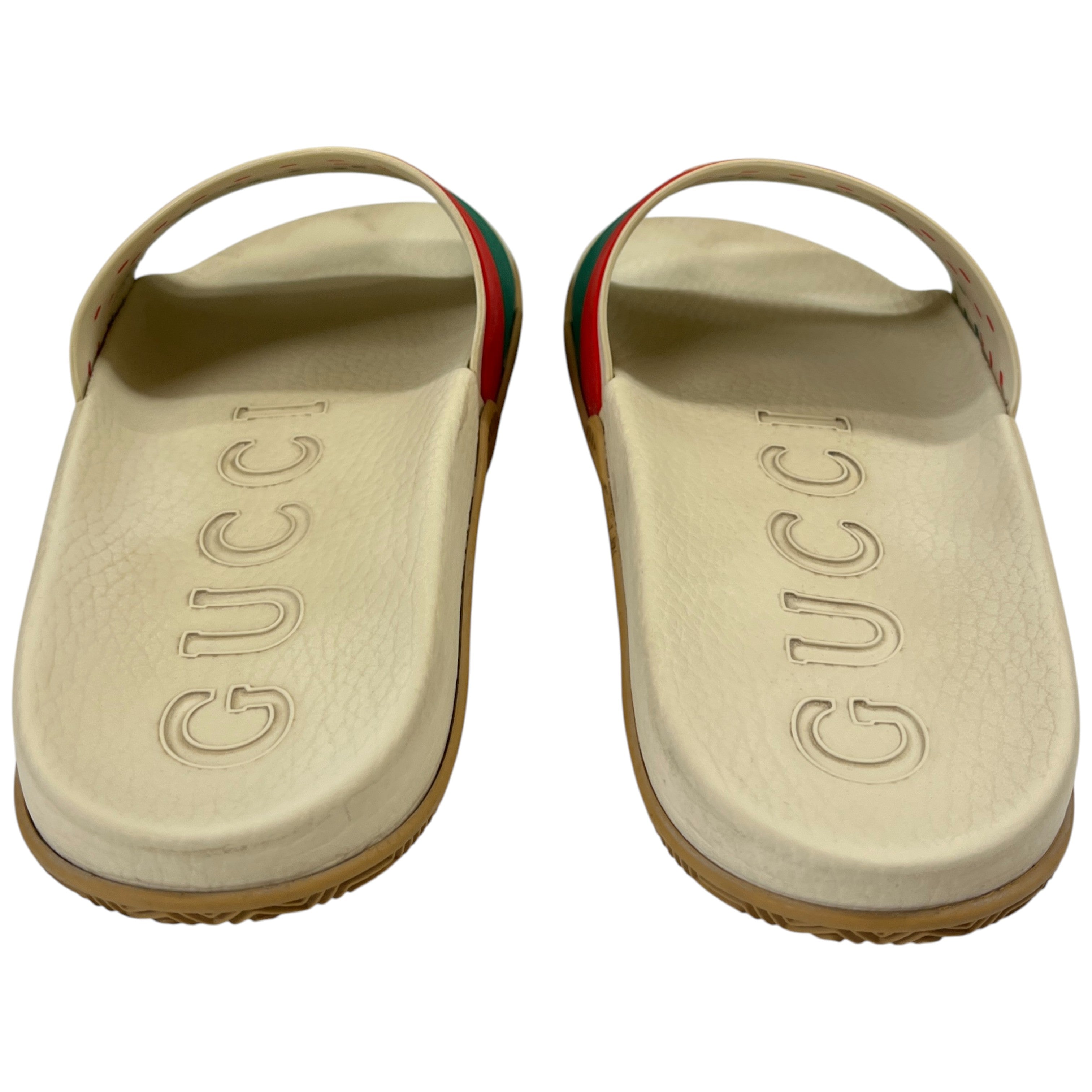 Men's Interlocking G Web Slides Beige Size EU 44 / UK 10