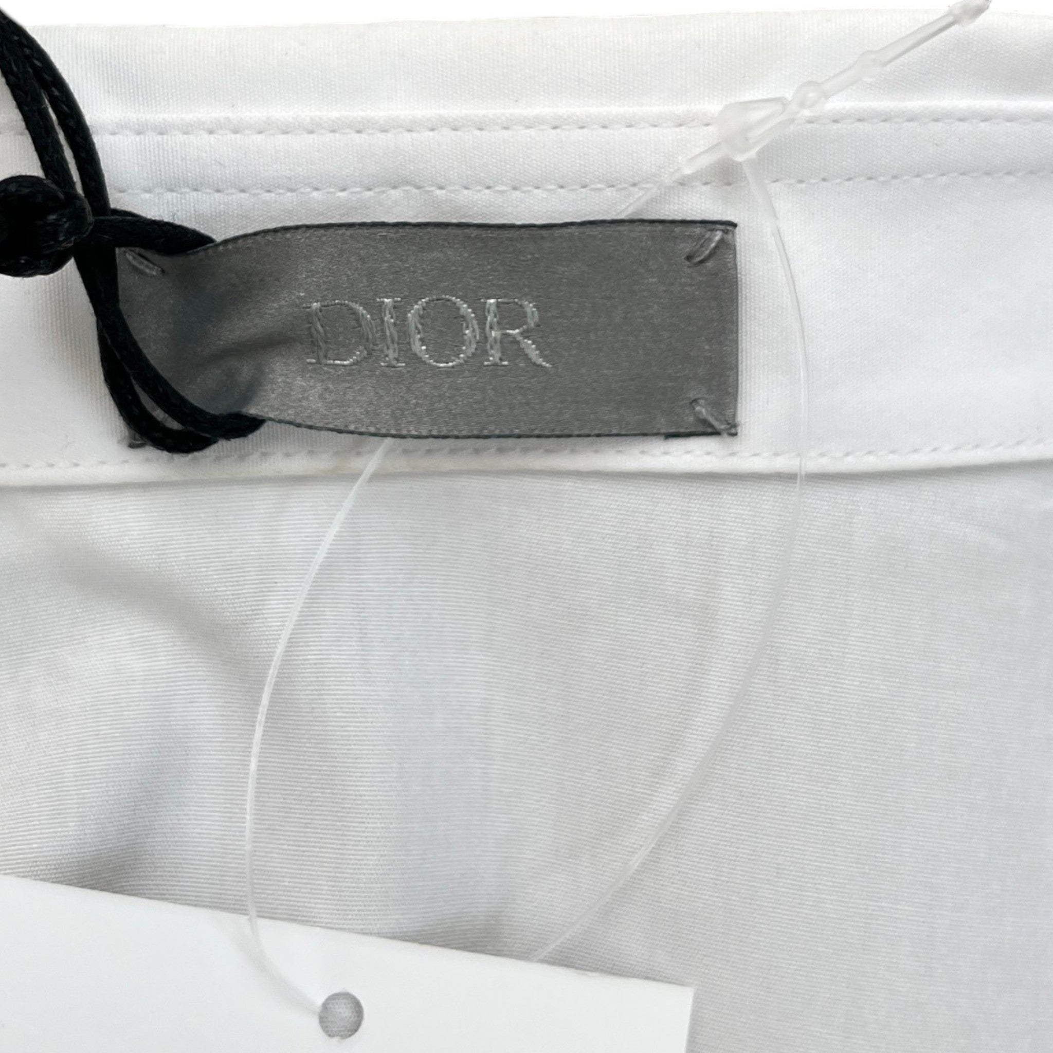 Men's Woven Embroidered Logo Shirt White Size S