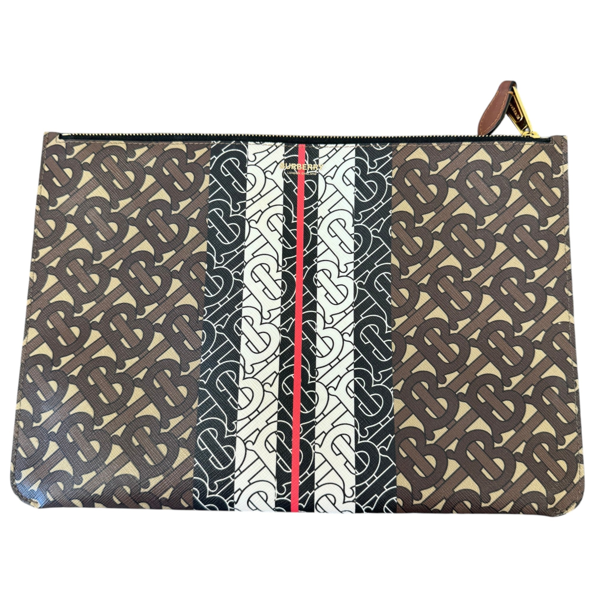 Tb Monogram Pouch Brown