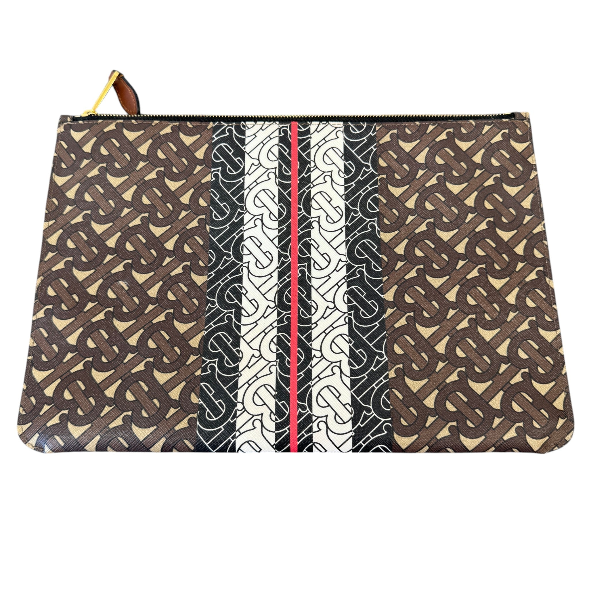 Tb Monogram Pouch Brown