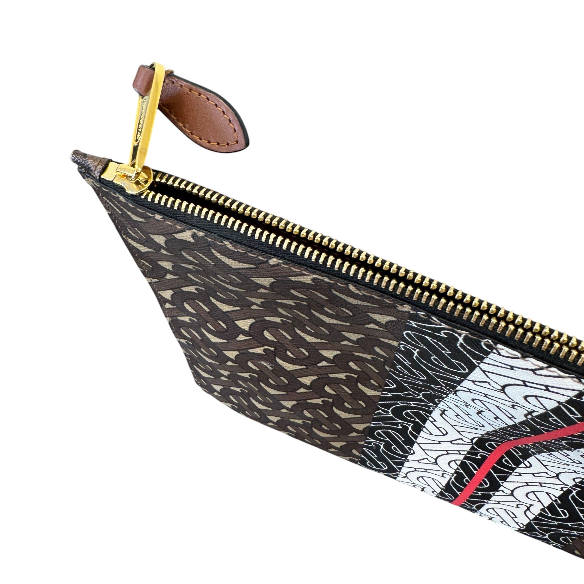 Tb Monogram Pouch Brown