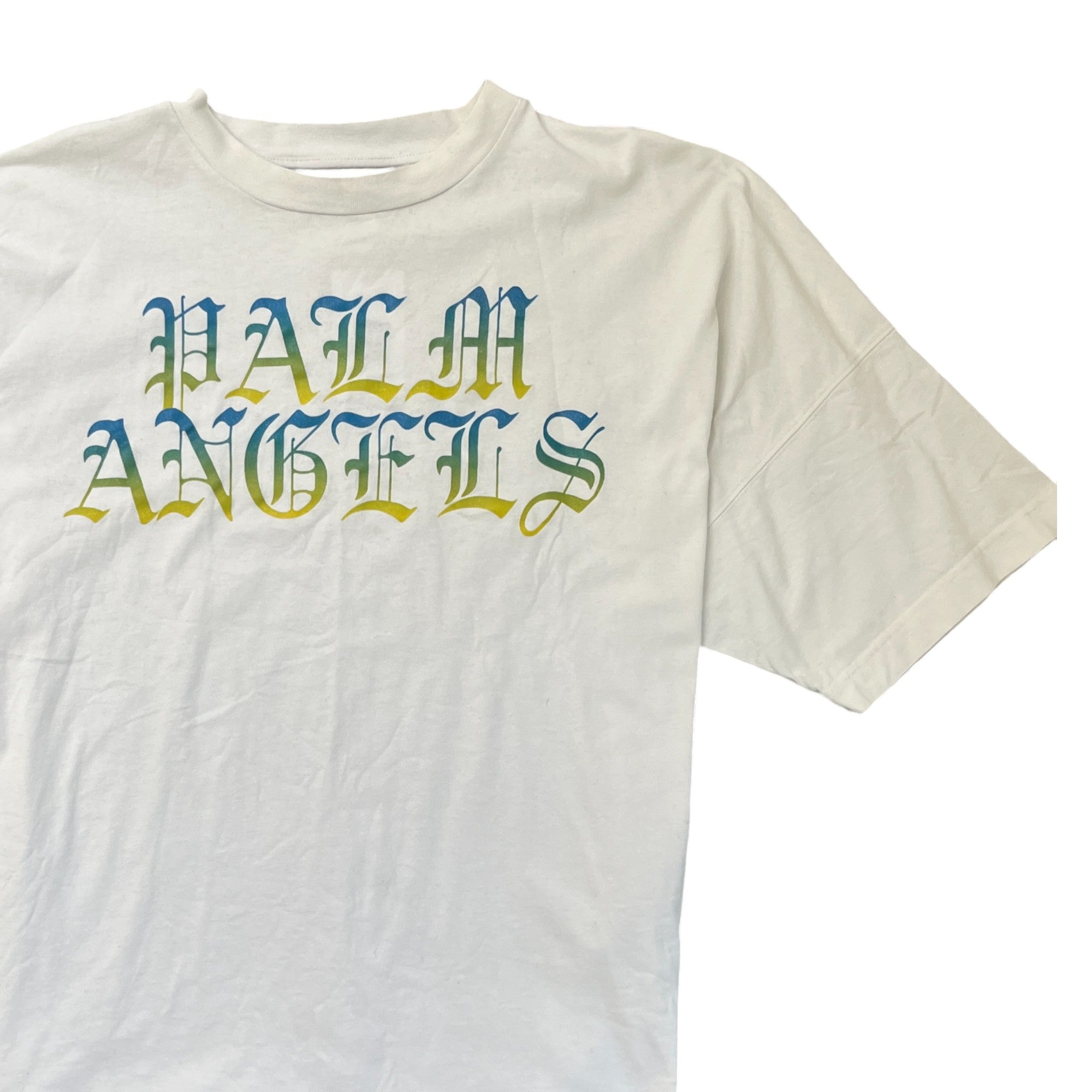 Men's Gothic Logo Print T-Shirt White Size XL