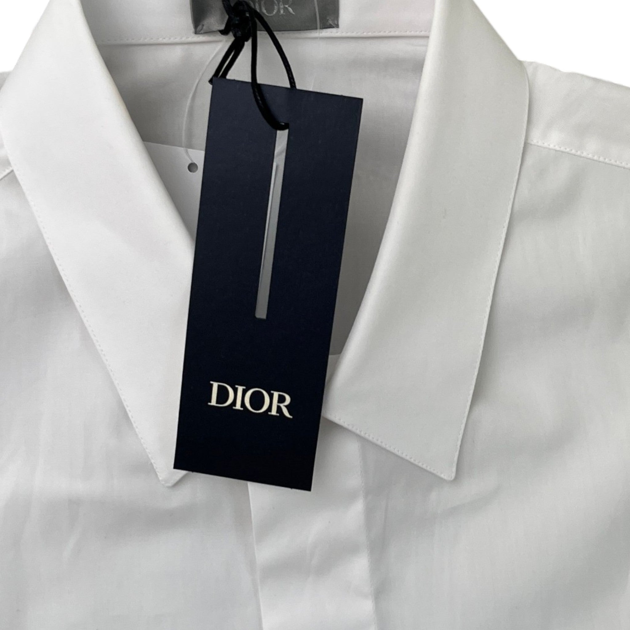 Men's Woven Embroidered Logo Shirt White Size S