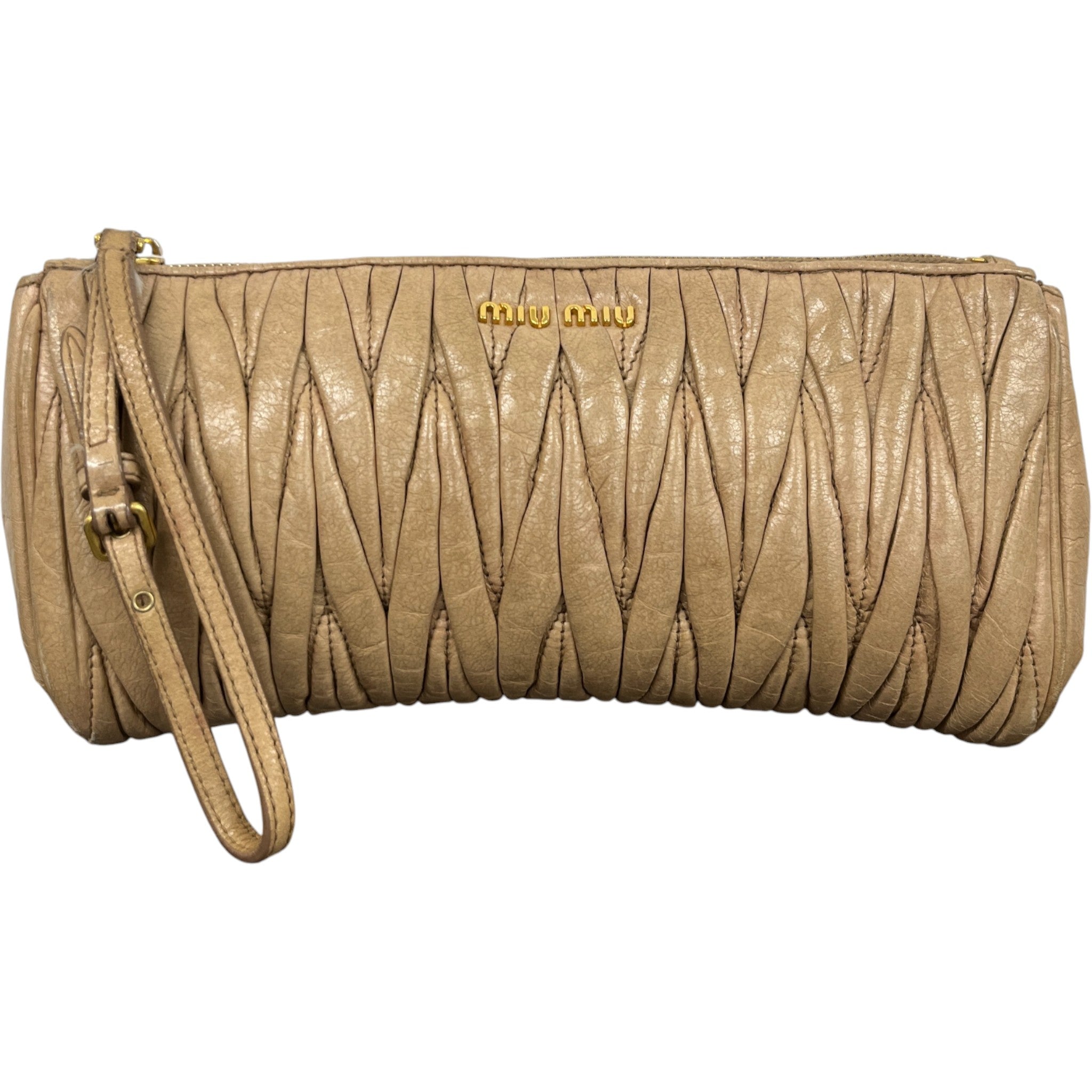 Women's Matelassé Clutch Nude