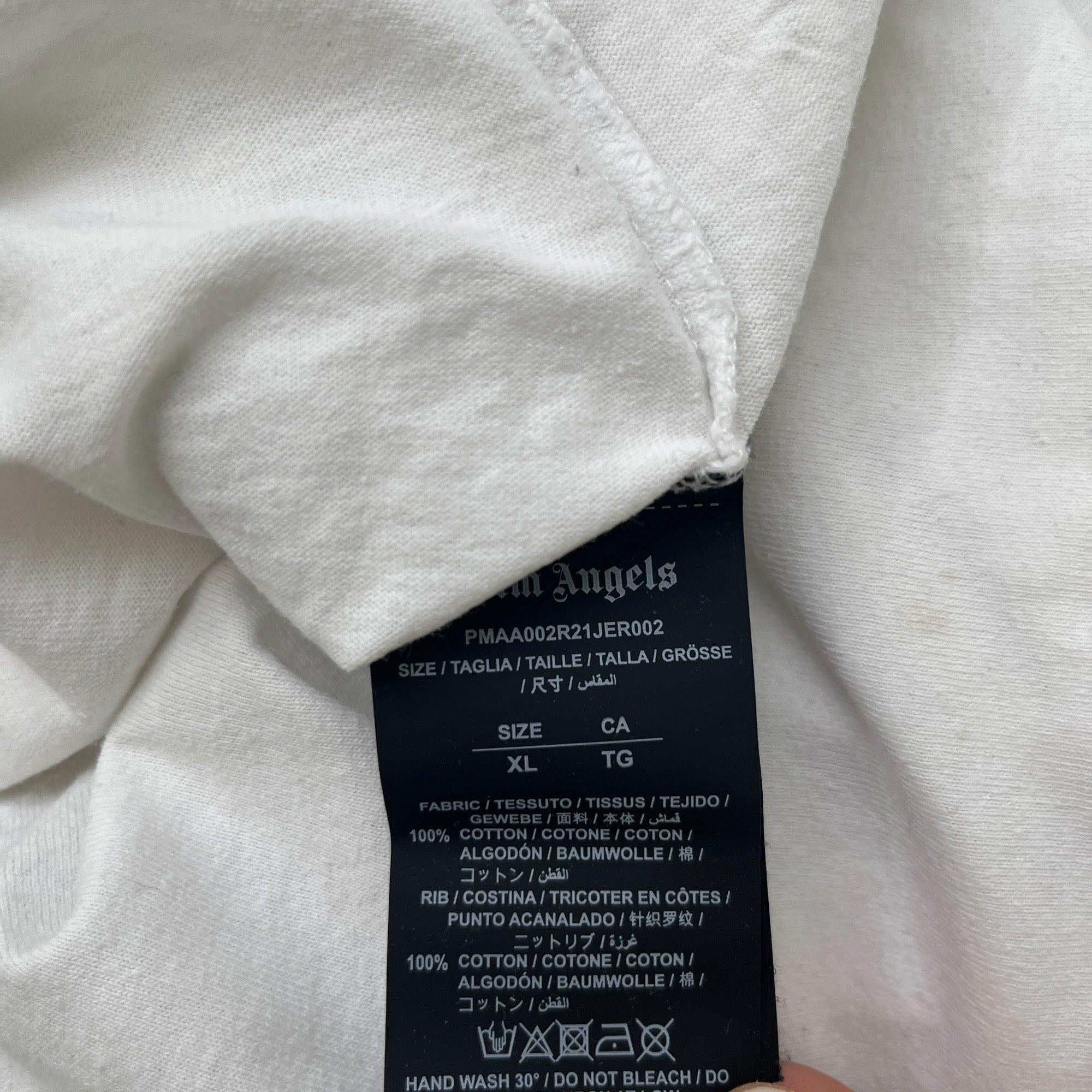 Men's Gothic Logo Print T-Shirt White Size XL