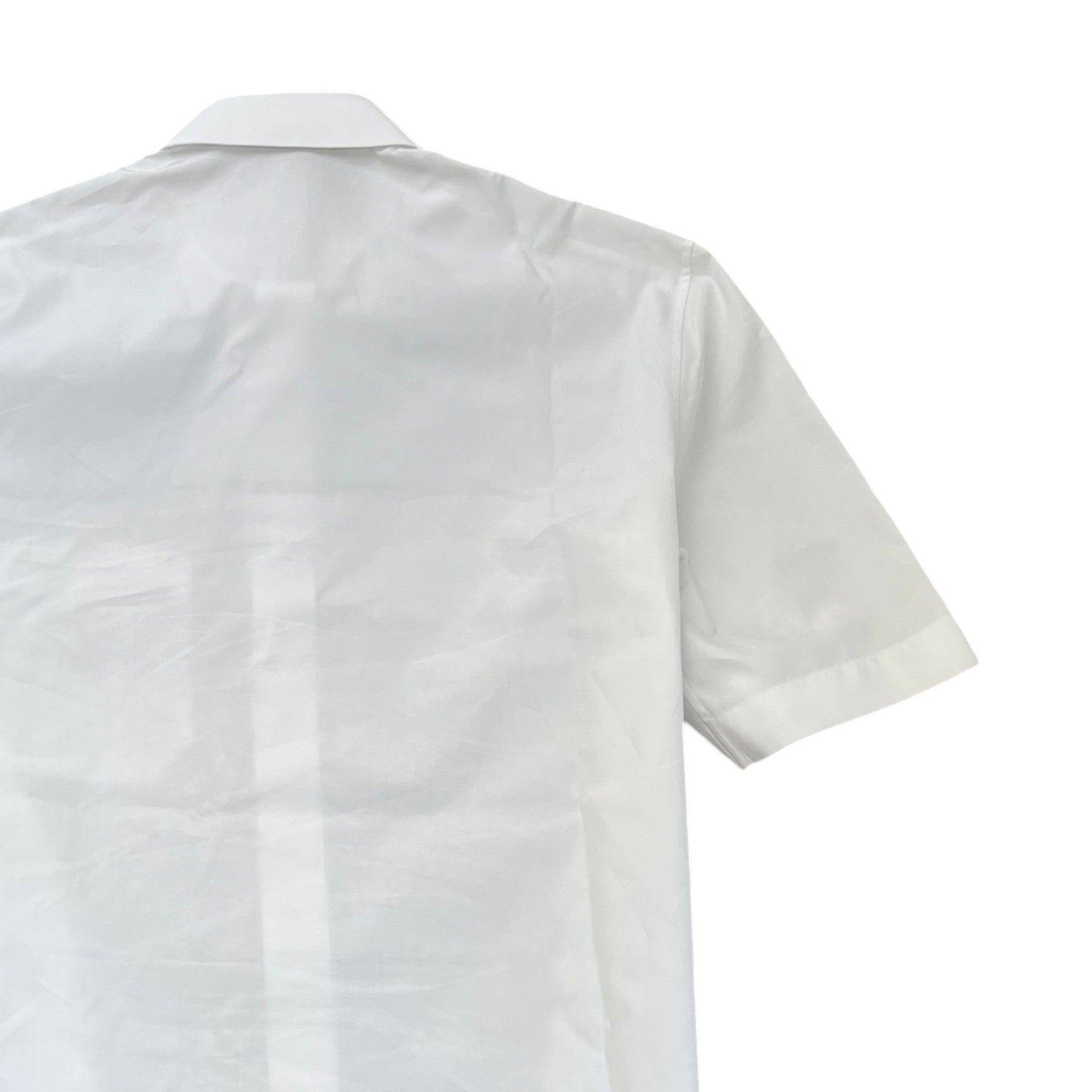 Men's Woven Embroidered Logo Shirt White Size S