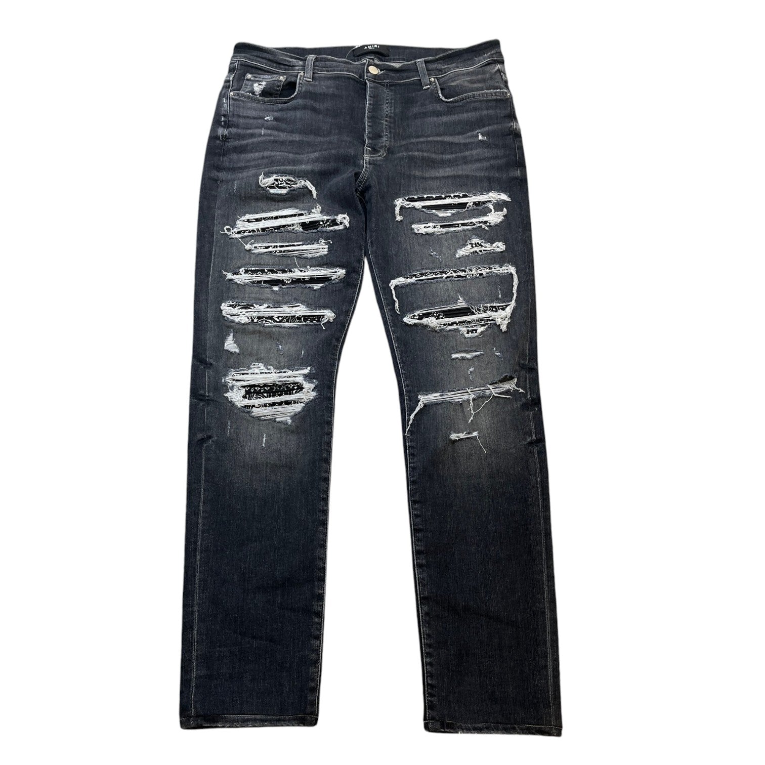 Men's Mx1 Bandana Jeans Grey Size Waist 36"