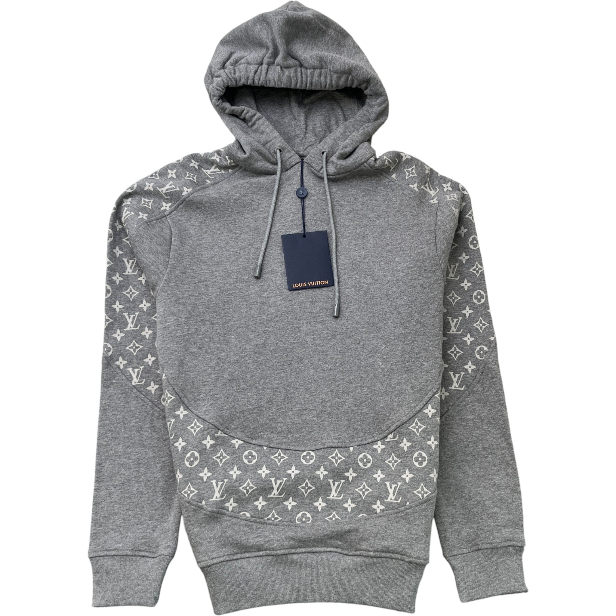 Men's Monogram Circle Logo Hoodie Grey Size XS