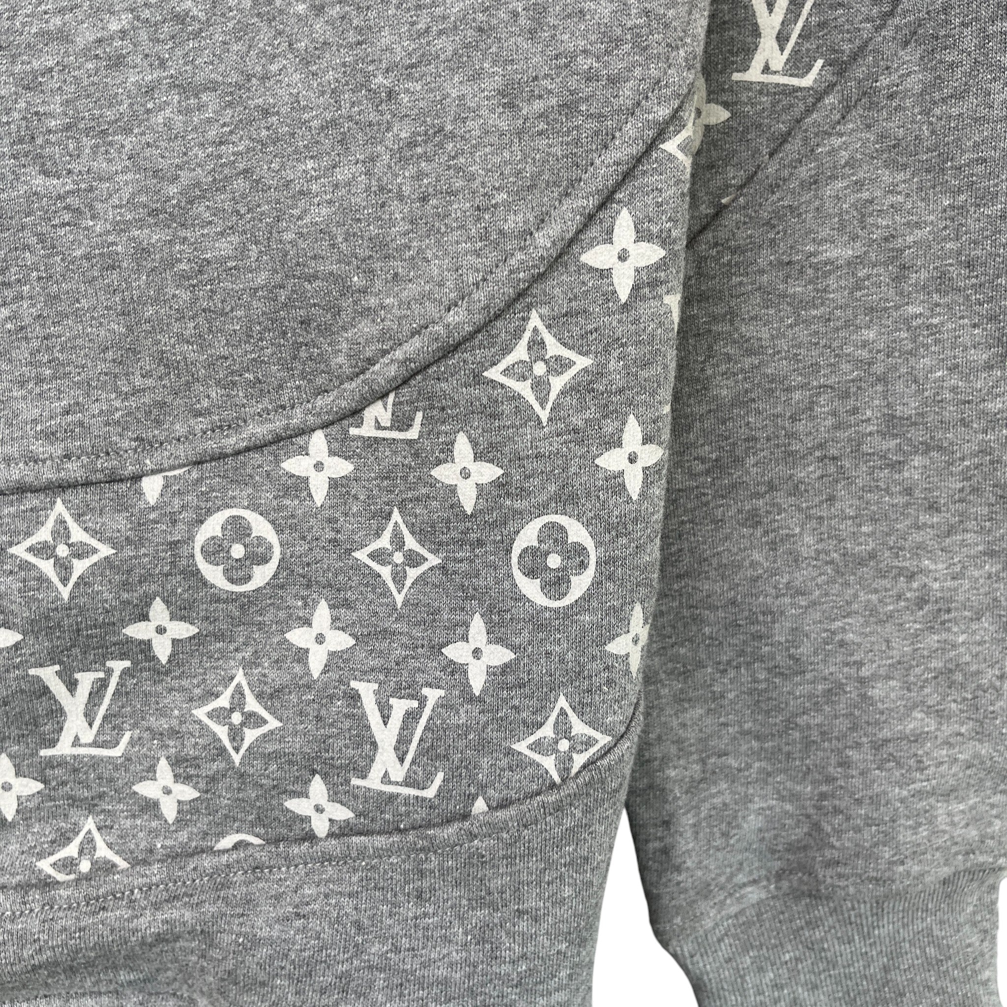 Men's Monogram Circle Logo Hoodie Grey Size XS