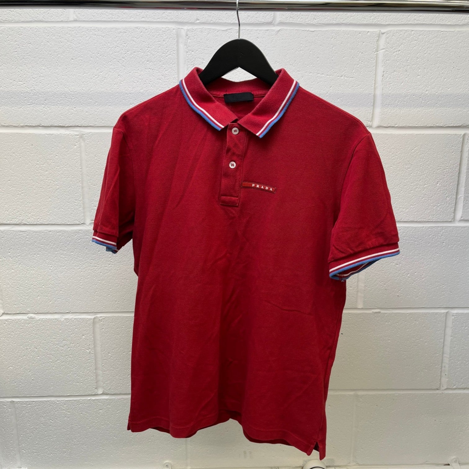 Men's Linear Rosa Polo Shirt Red Size XL