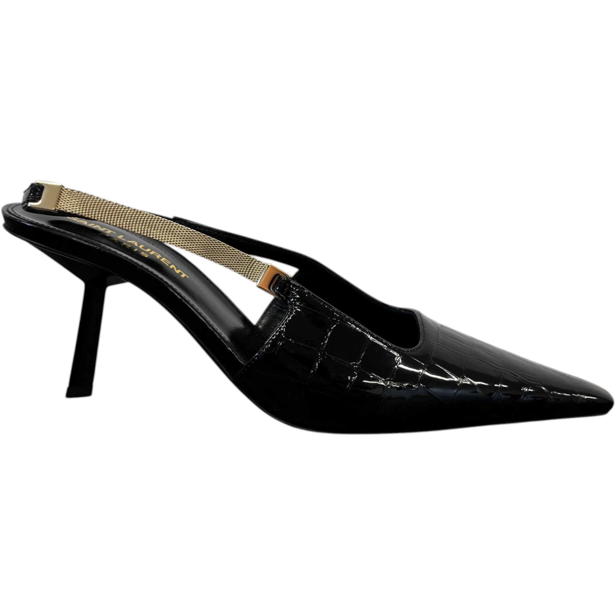 Women's Blake Croc 75 Pump Slingback Heels Black Size EU 36 / UK 3