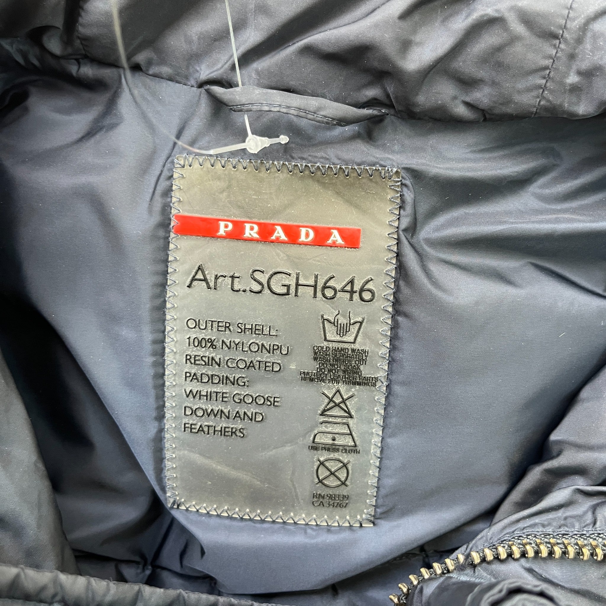 Men's Plaque Logo Down Jacket Navy Size IT 48 / M