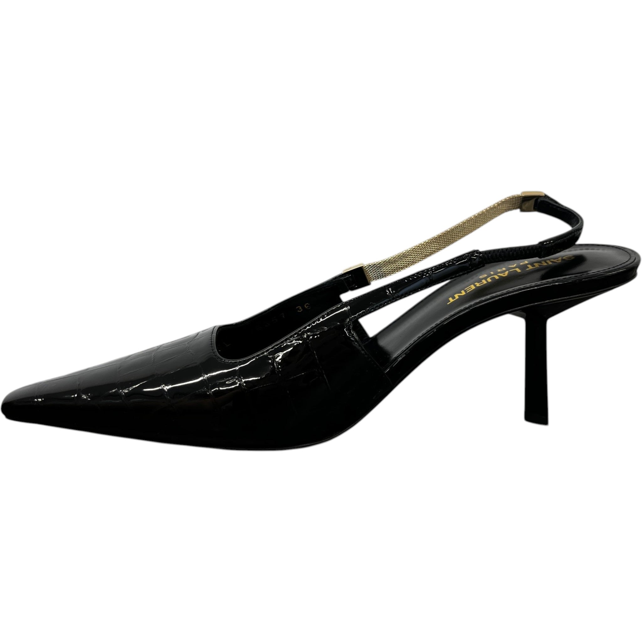 Women's Blake Croc 75 Pump Slingback Heels Black Size EU 36 / UK 3