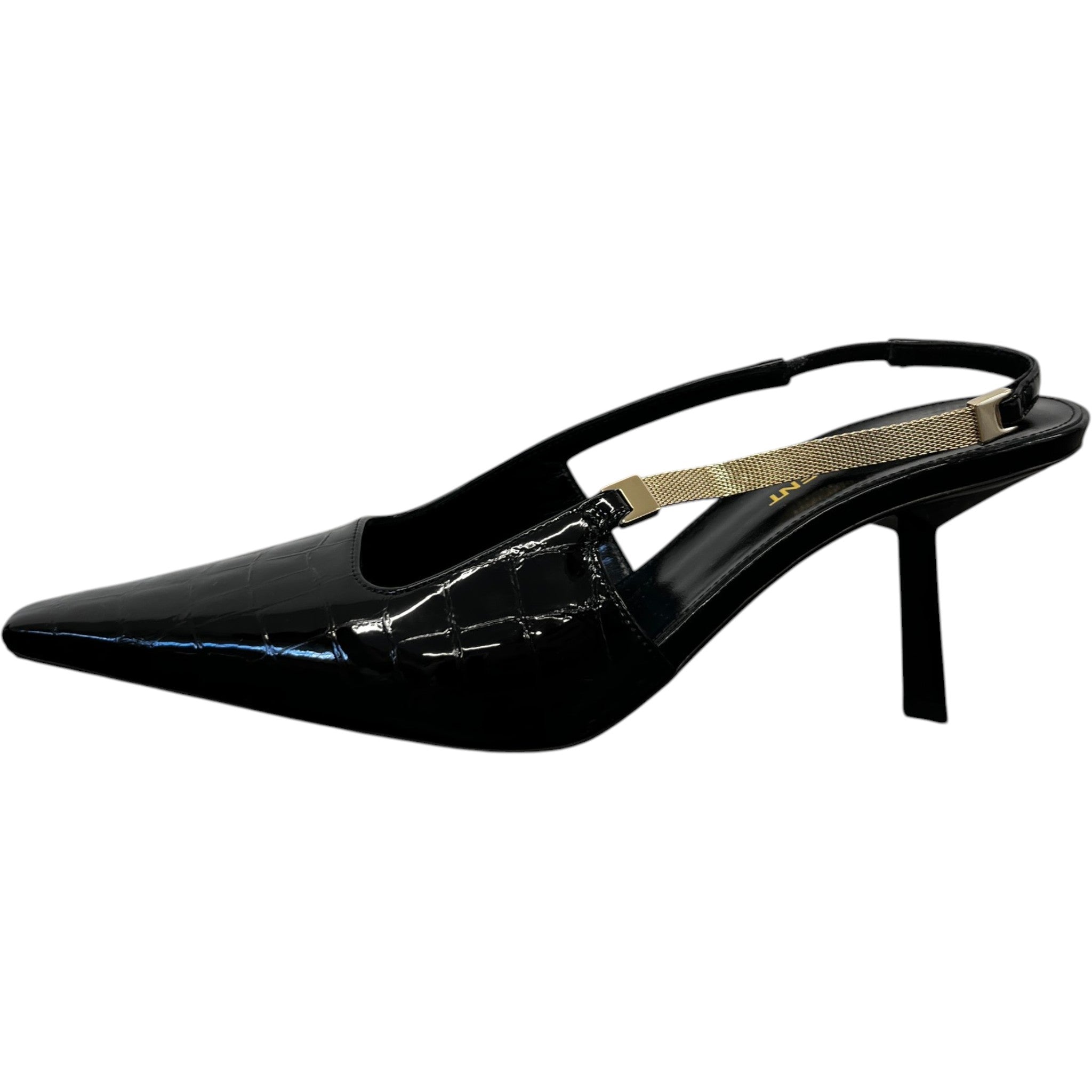 Women's Blake Croc 75 Pump Slingback Heels Black Size EU 36 / UK 3