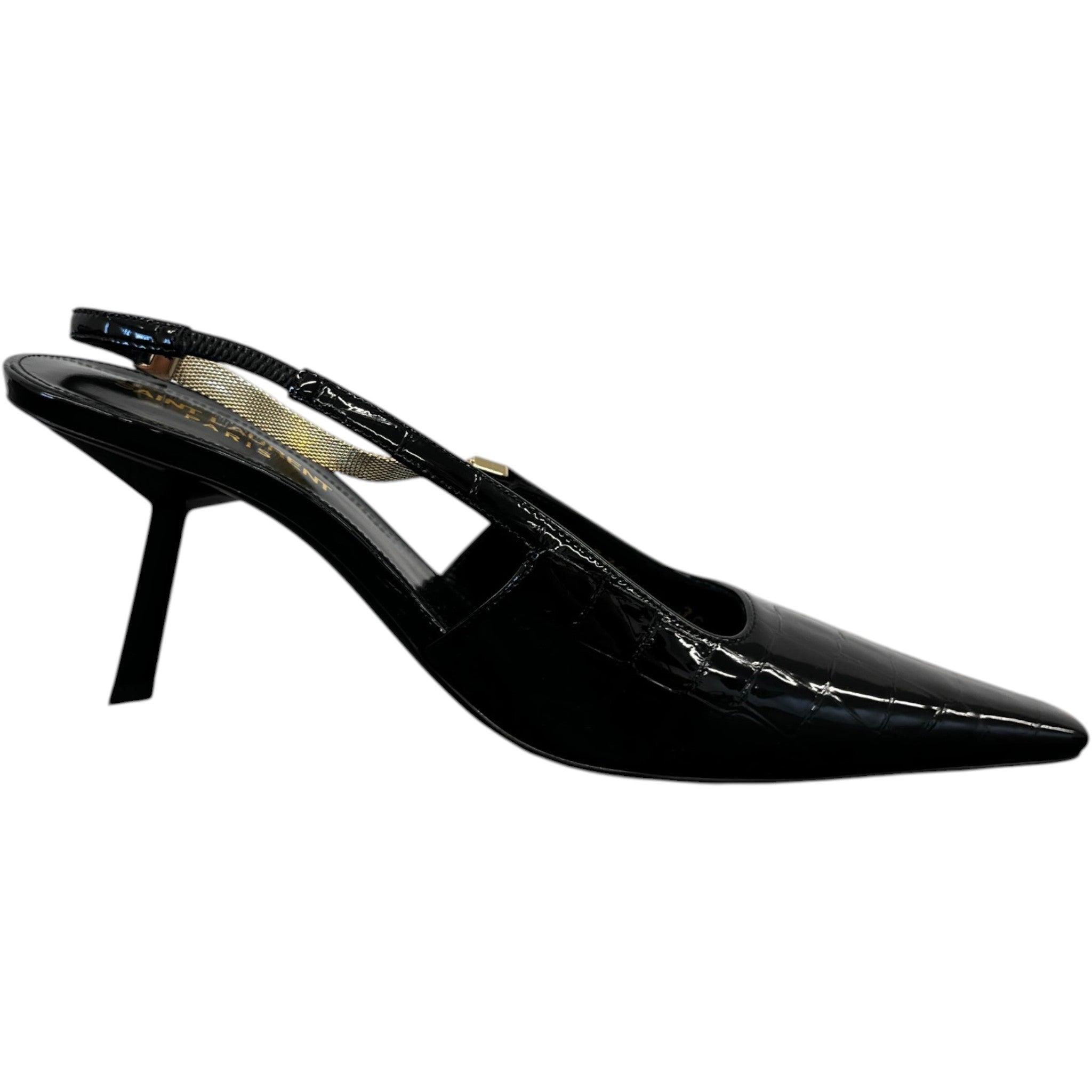 Women's Blake Croc 75 Pump Slingback Heels Black Size EU 36 / UK 3