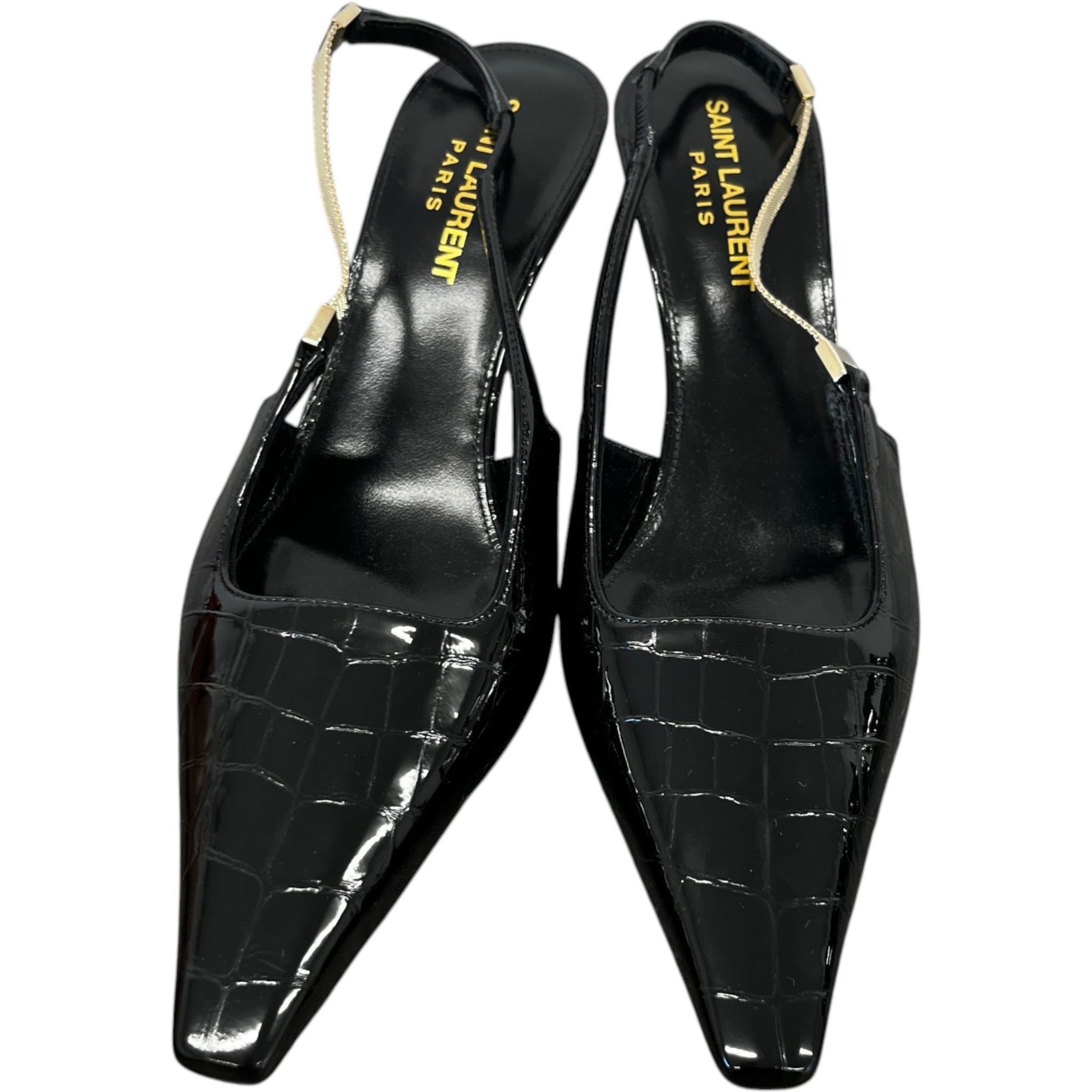 Women's Blake Croc 75 Pump Slingback Heels Black Size EU 36 / UK 3