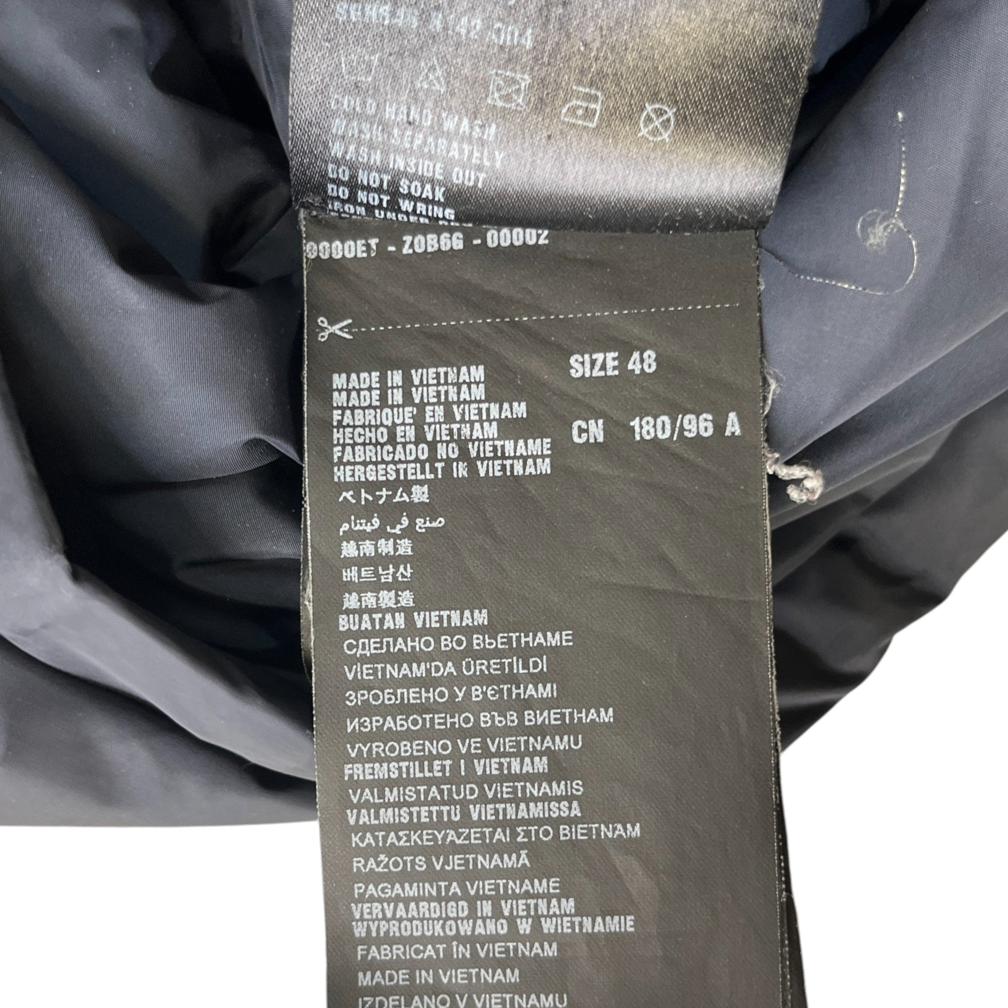 Men's Plaque Logo Down Jacket Navy Size IT 48 / M