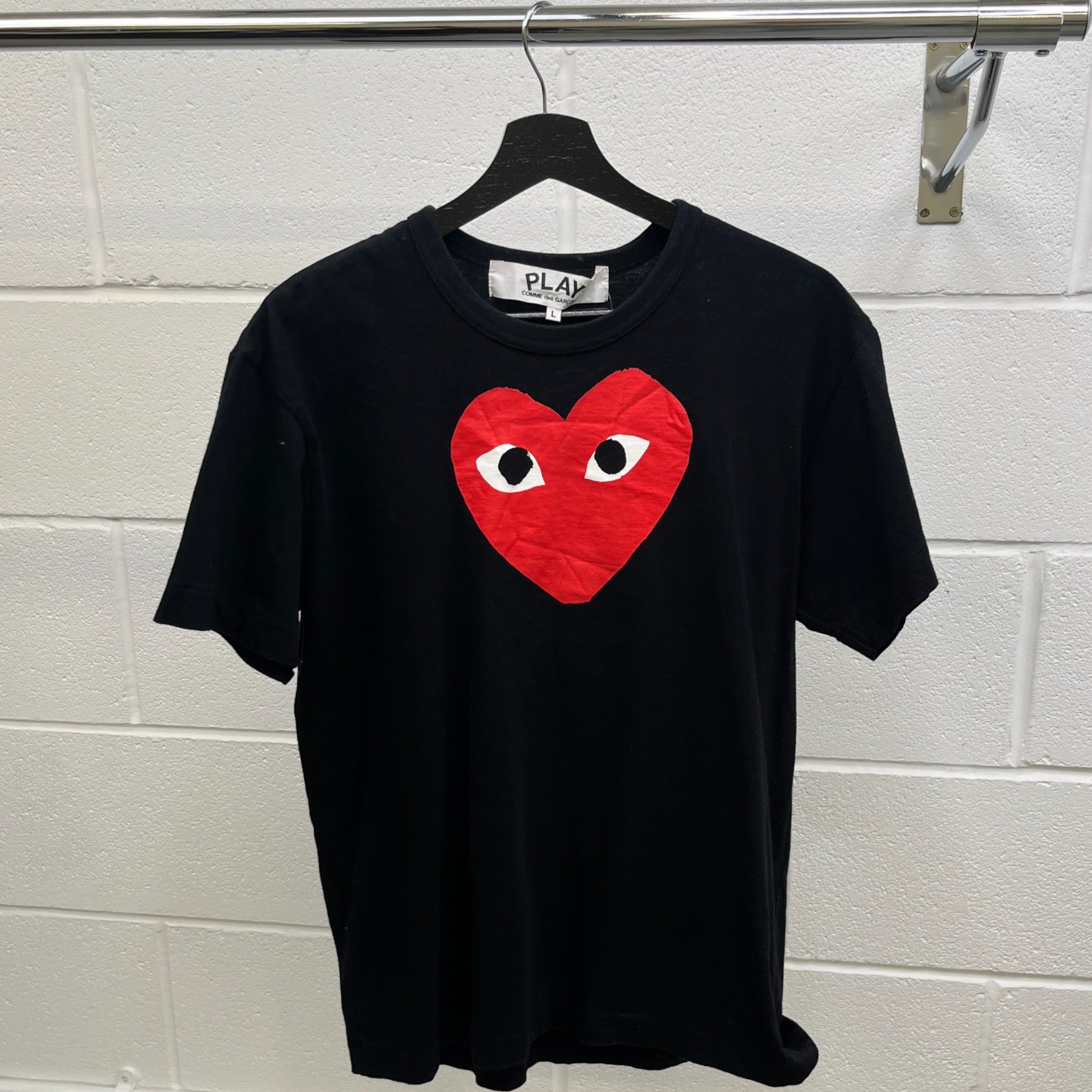 Men's Heart Logo T-Shirt Black Size L