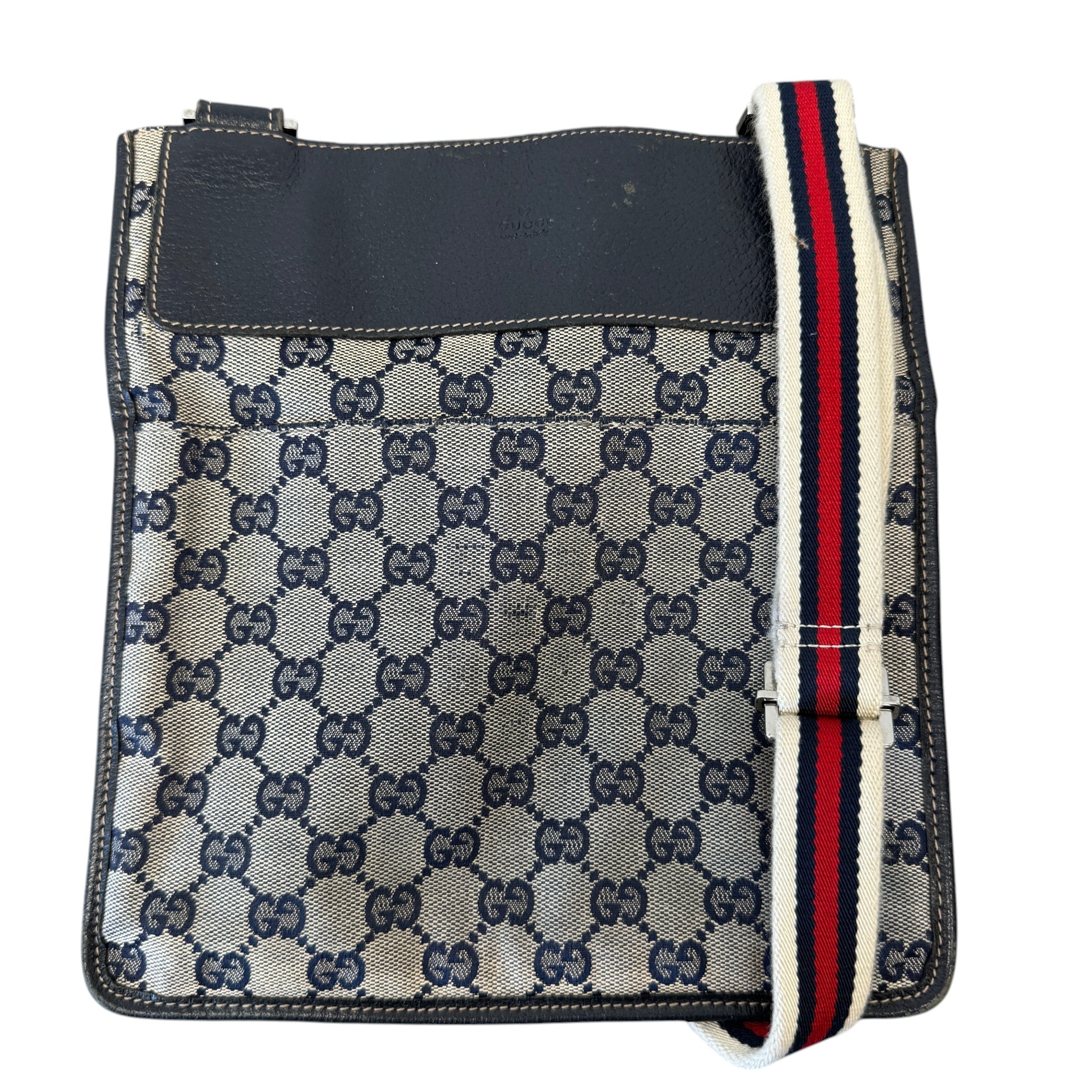 Men's Gg Supreme Web Messenger Bag Navy