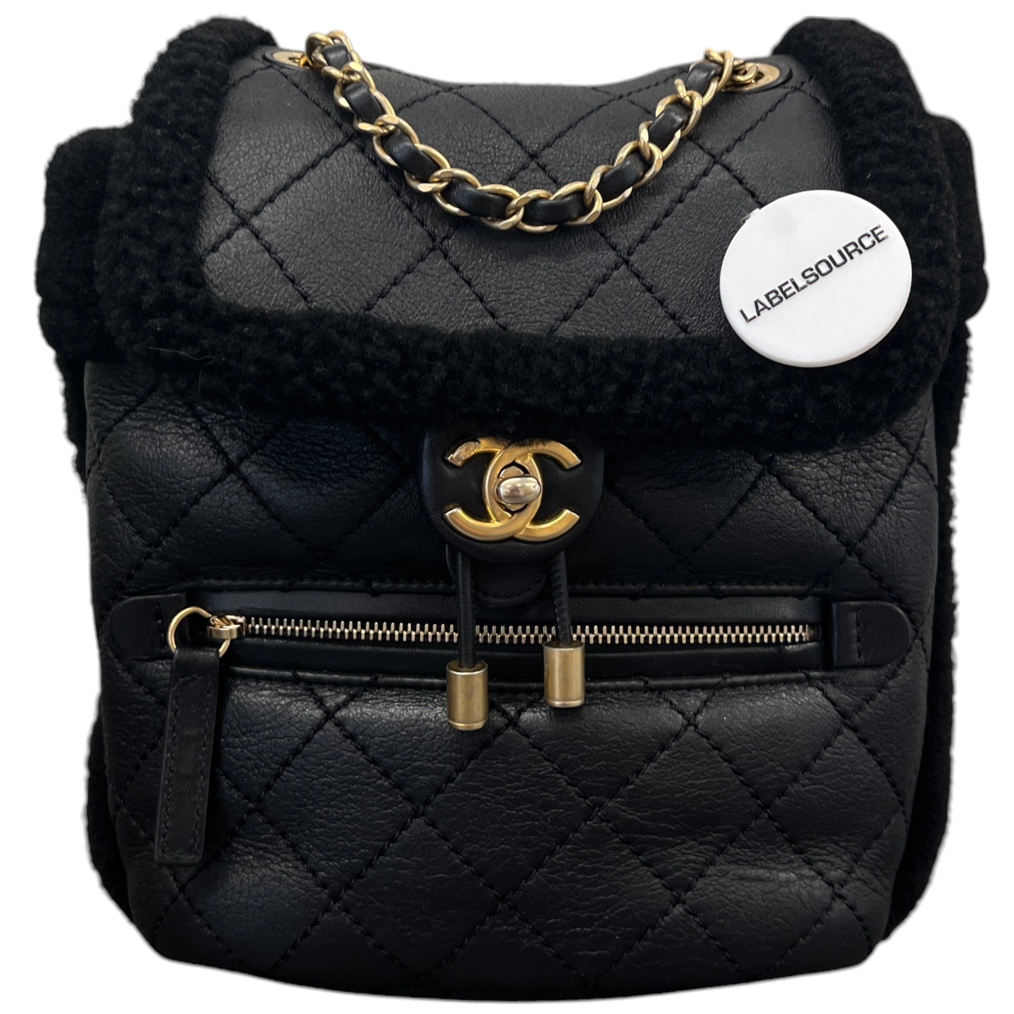 Women's Paris-Hamburg Shearling Backpack Black