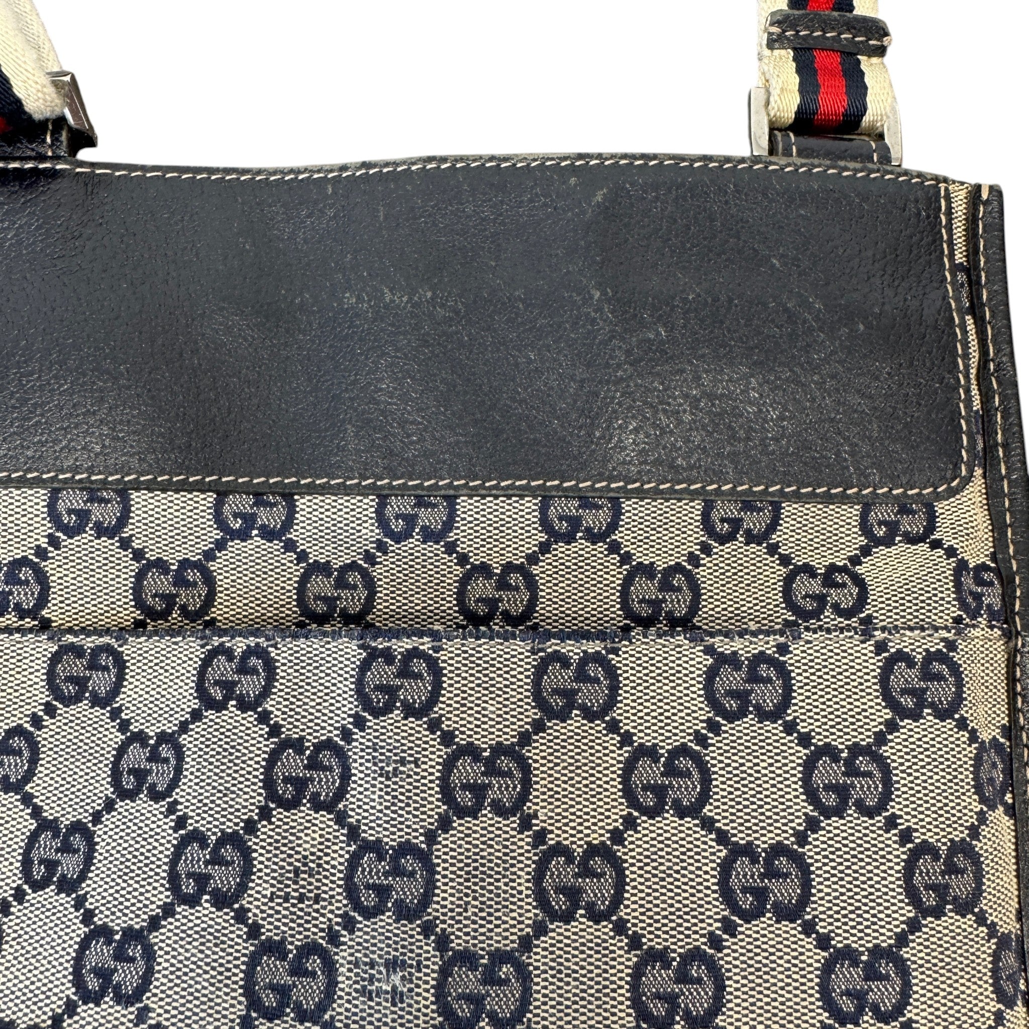 Men's Gg Supreme Web Messenger Bag Navy