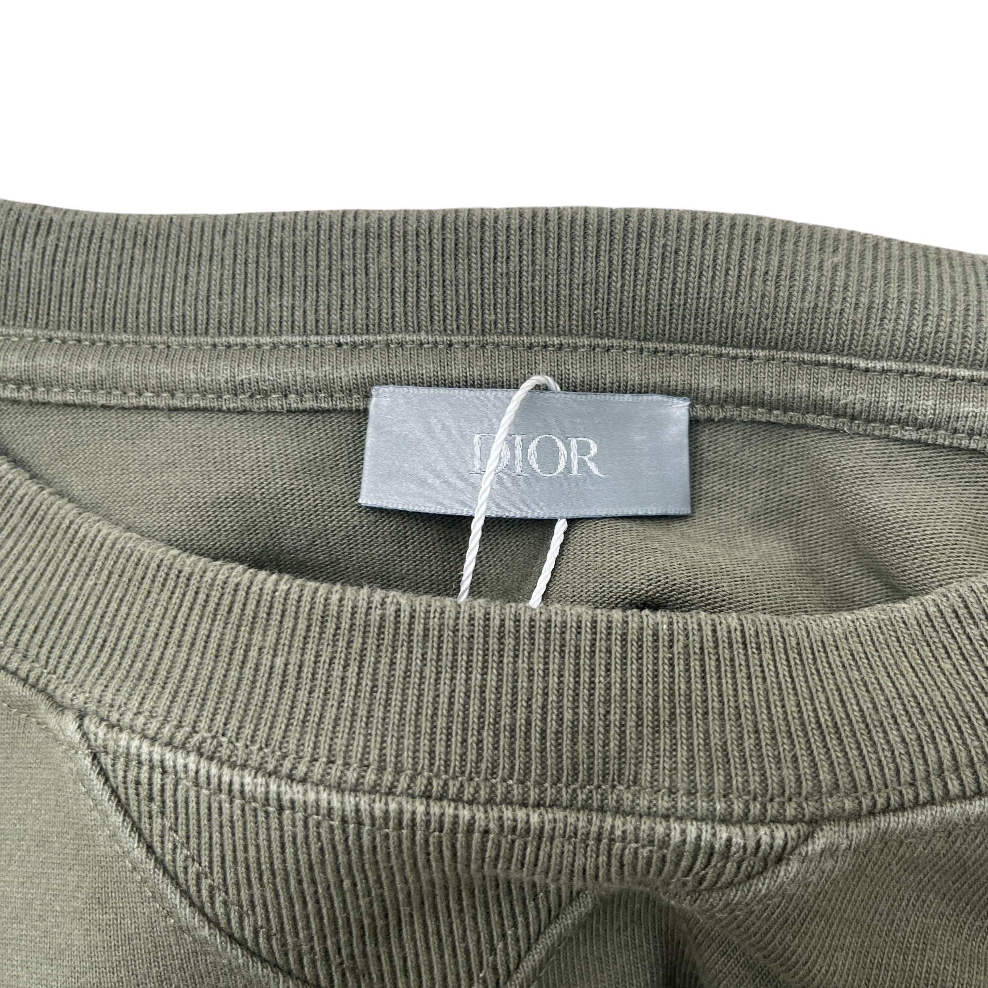 Men's Embroidered Logo T-Shirt Khaki Size L