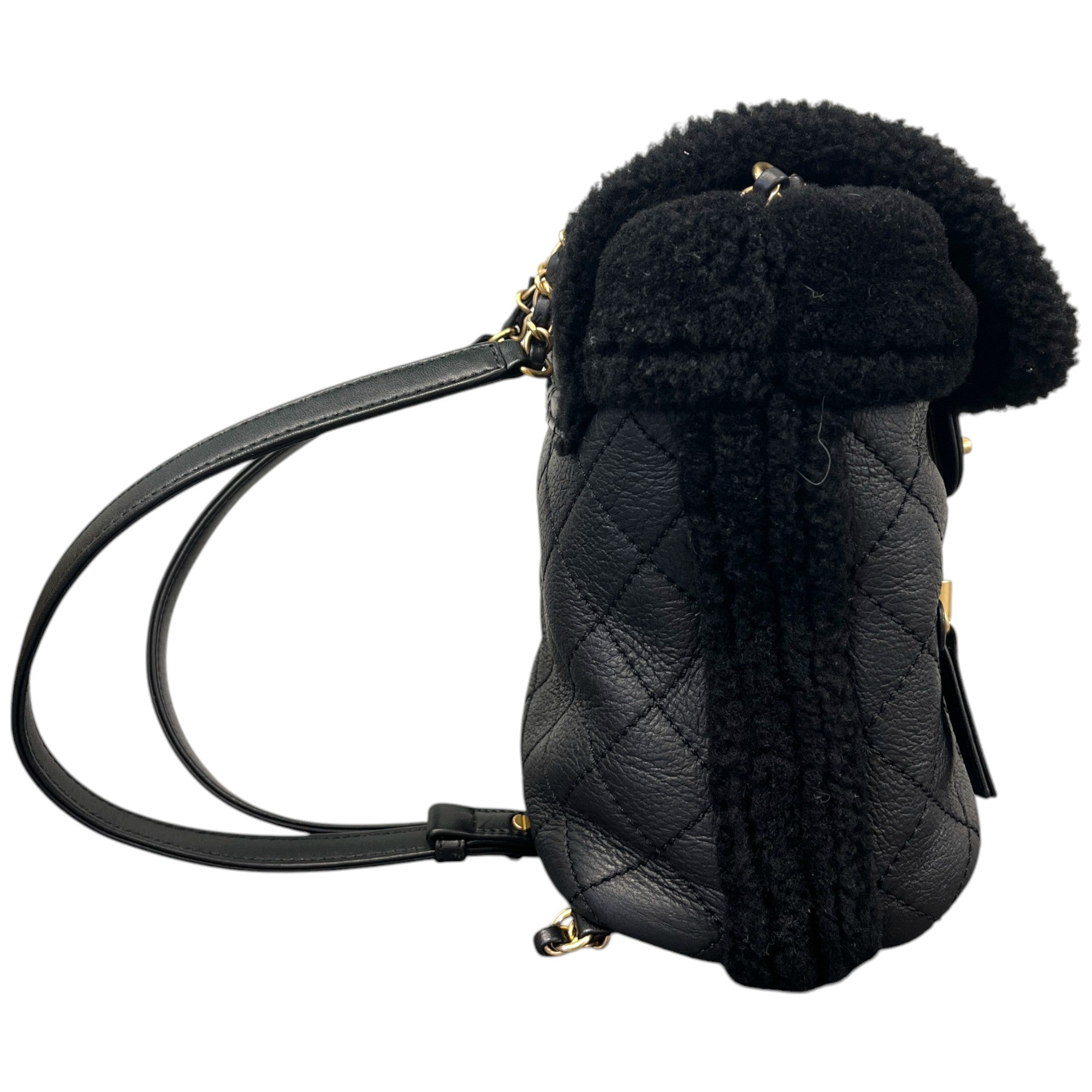 Women's Paris-Hamburg Shearling Backpack Black