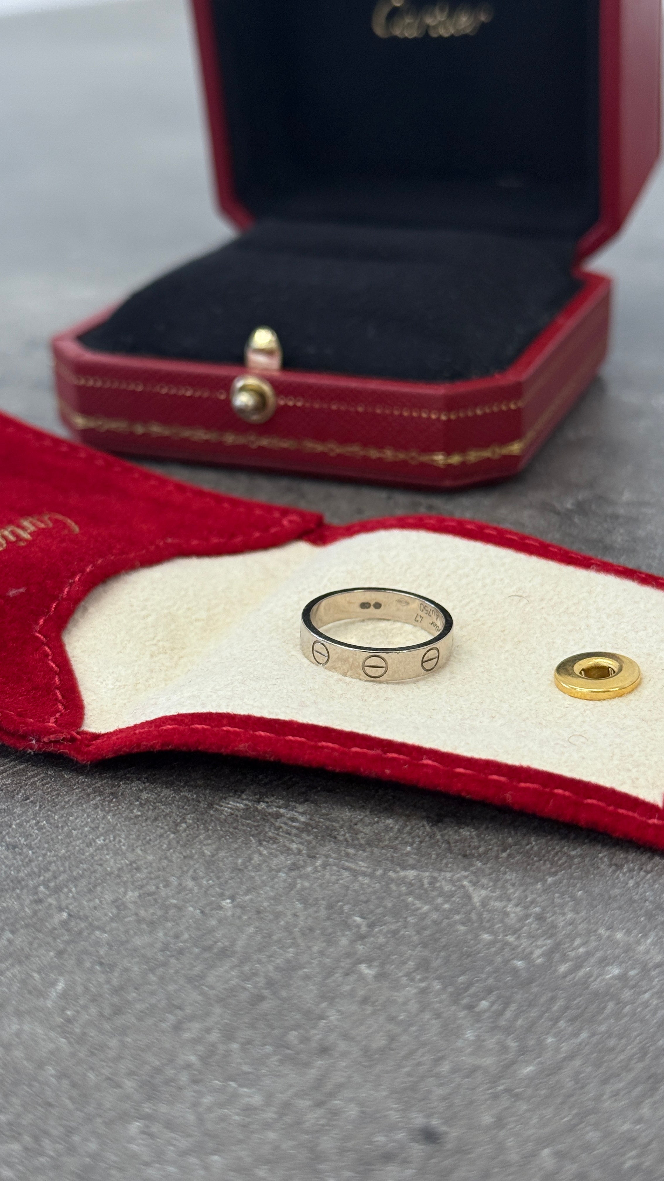 Women's Love Ring, Small Model Size 47 White Gold Ring White