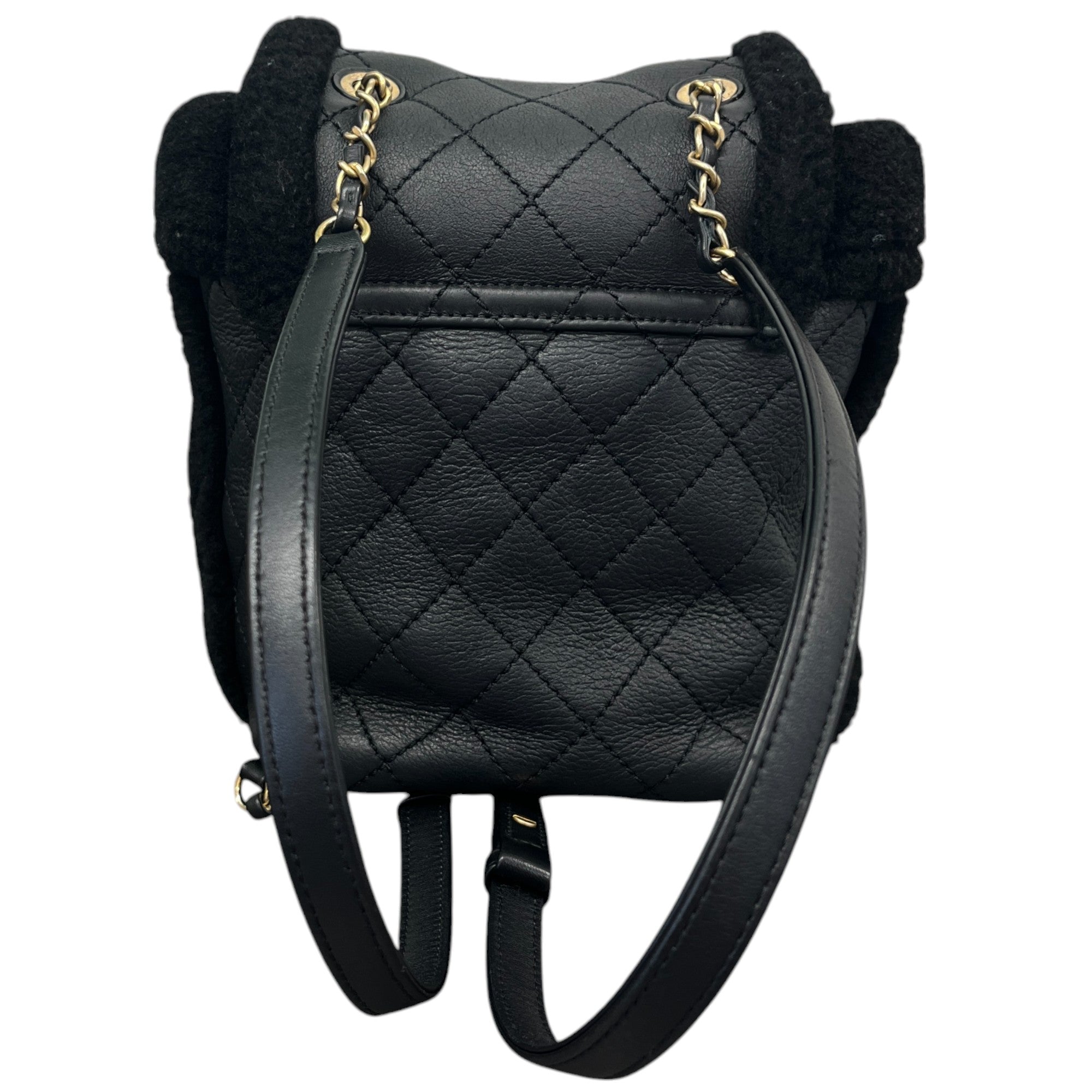Women's Paris-Hamburg Shearling Backpack Black
