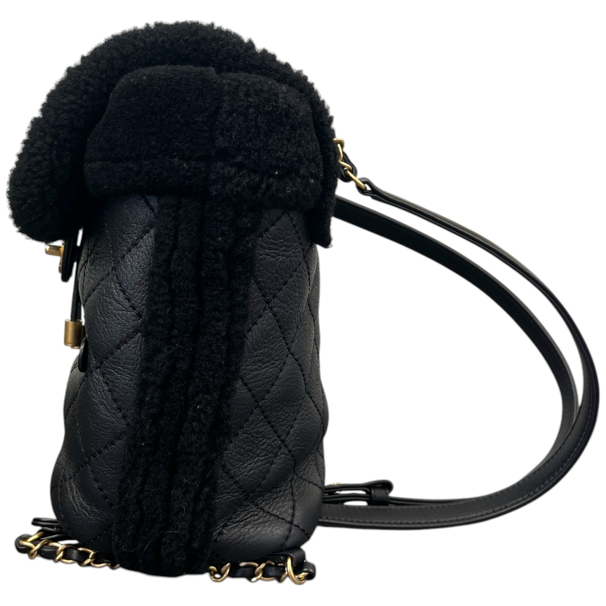 Women's Paris-Hamburg Shearling Backpack Black