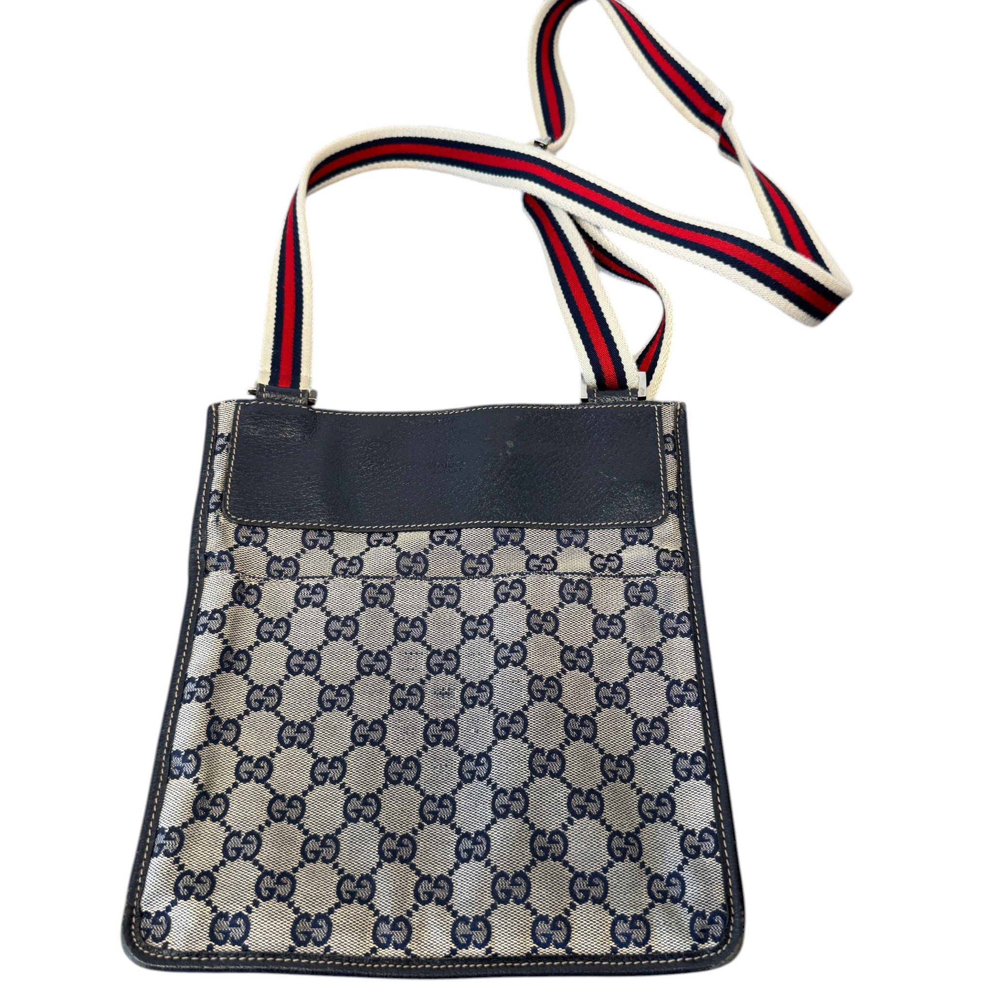 Men's Gg Supreme Web Messenger Bag Navy