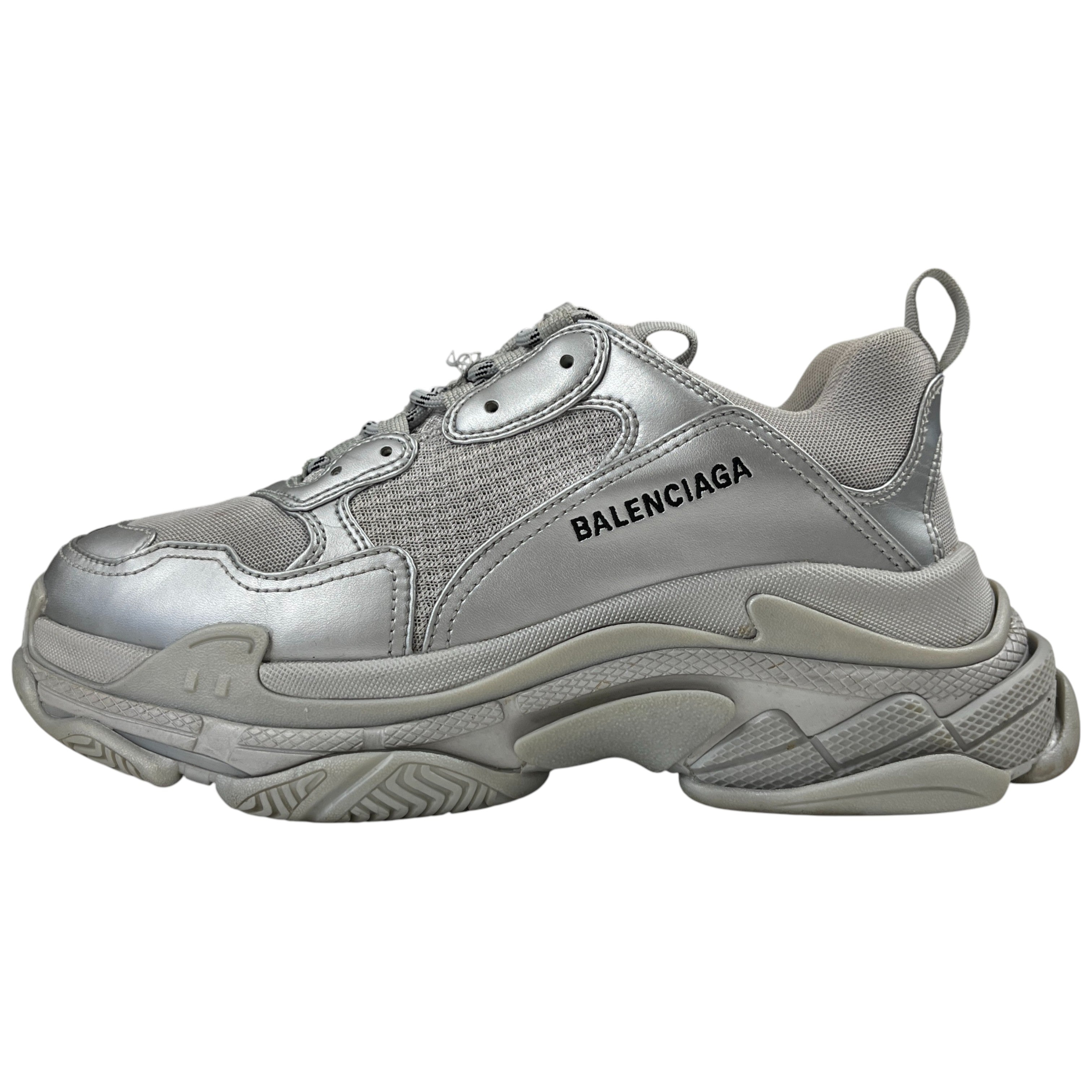 Men's Triple S Low Trainers Silver Size EU 42 / UK 8