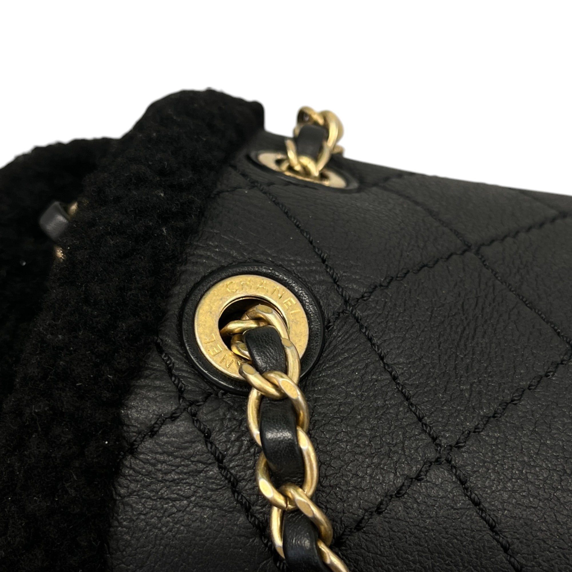 Women's Paris-Hamburg Shearling Backpack Black