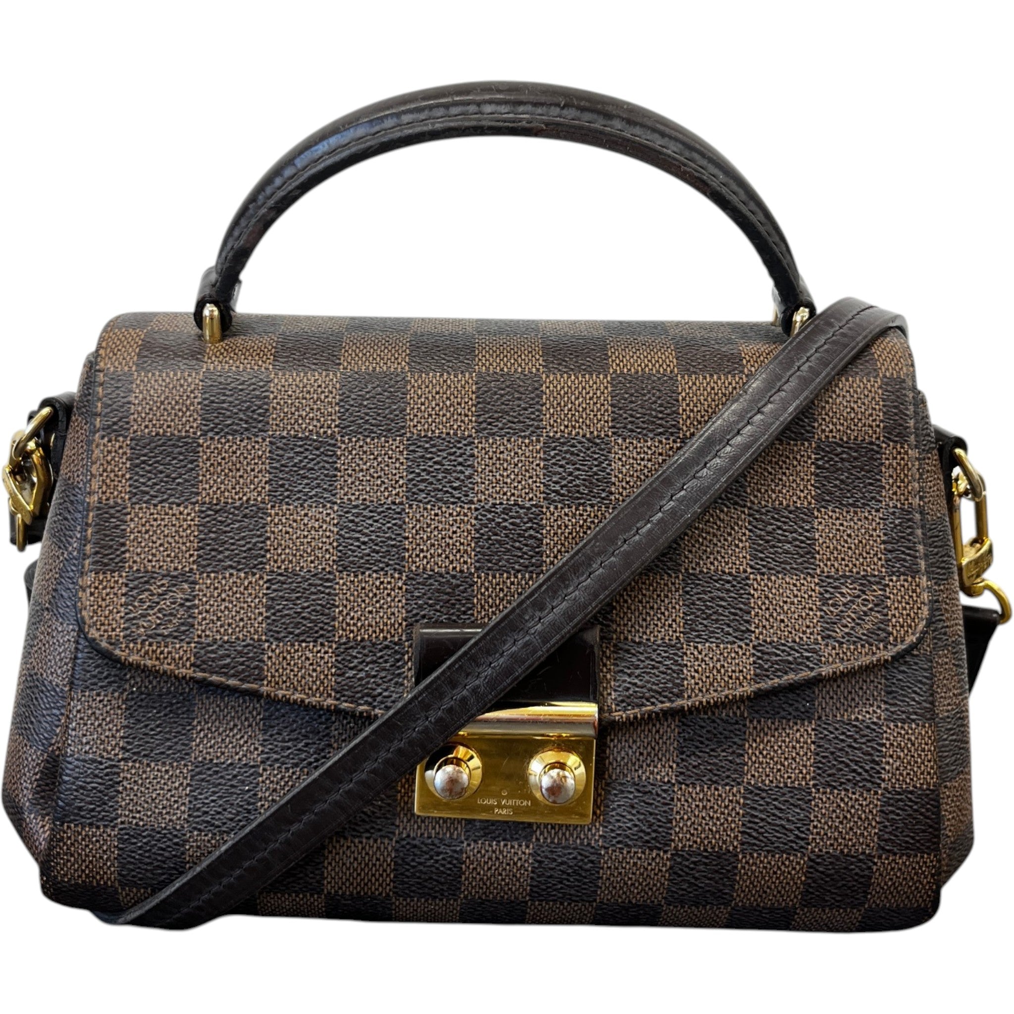 Women's Damier Ebene Croisette Handbag Brown