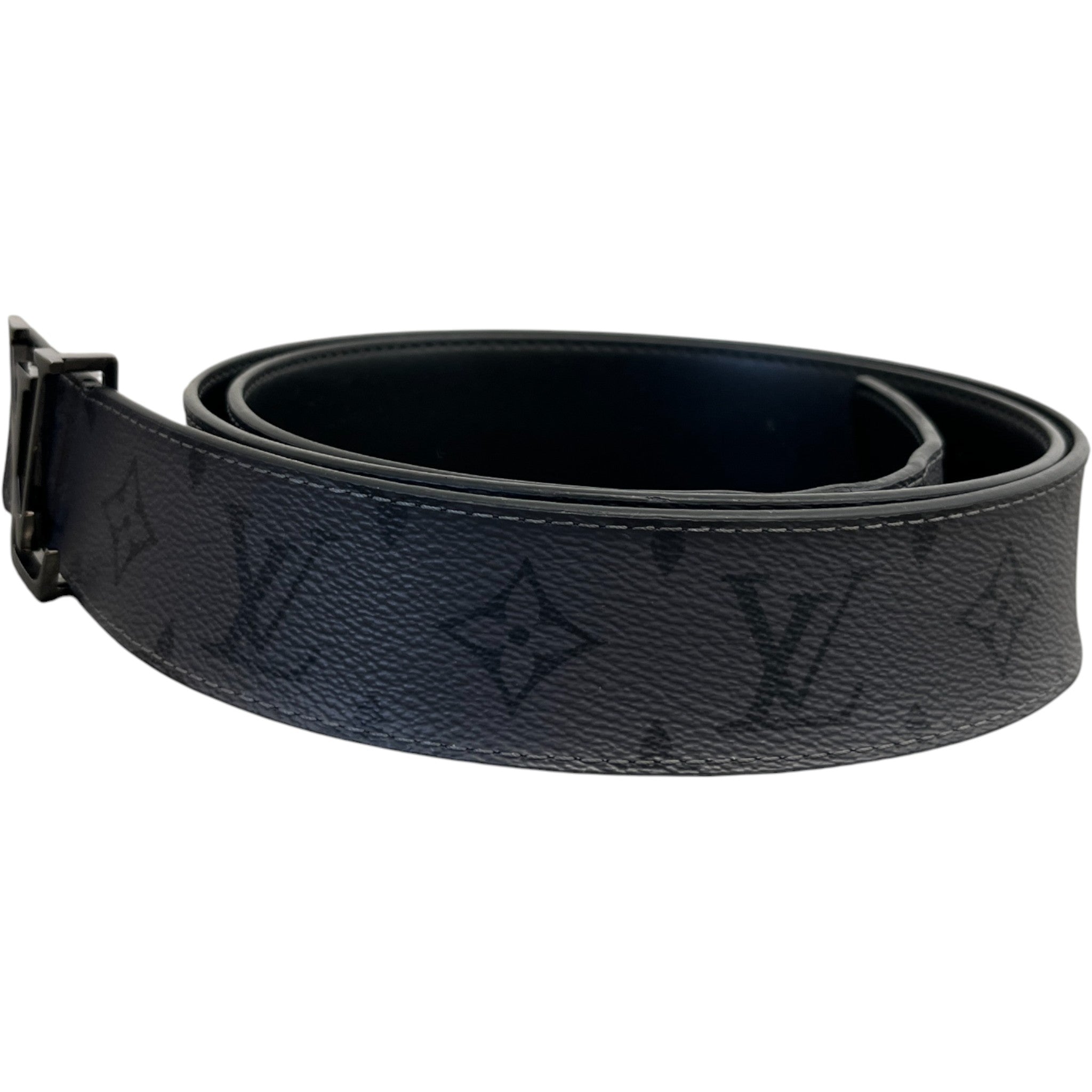 Men's Reversible Monogram Belt Grey Size Waist 38"