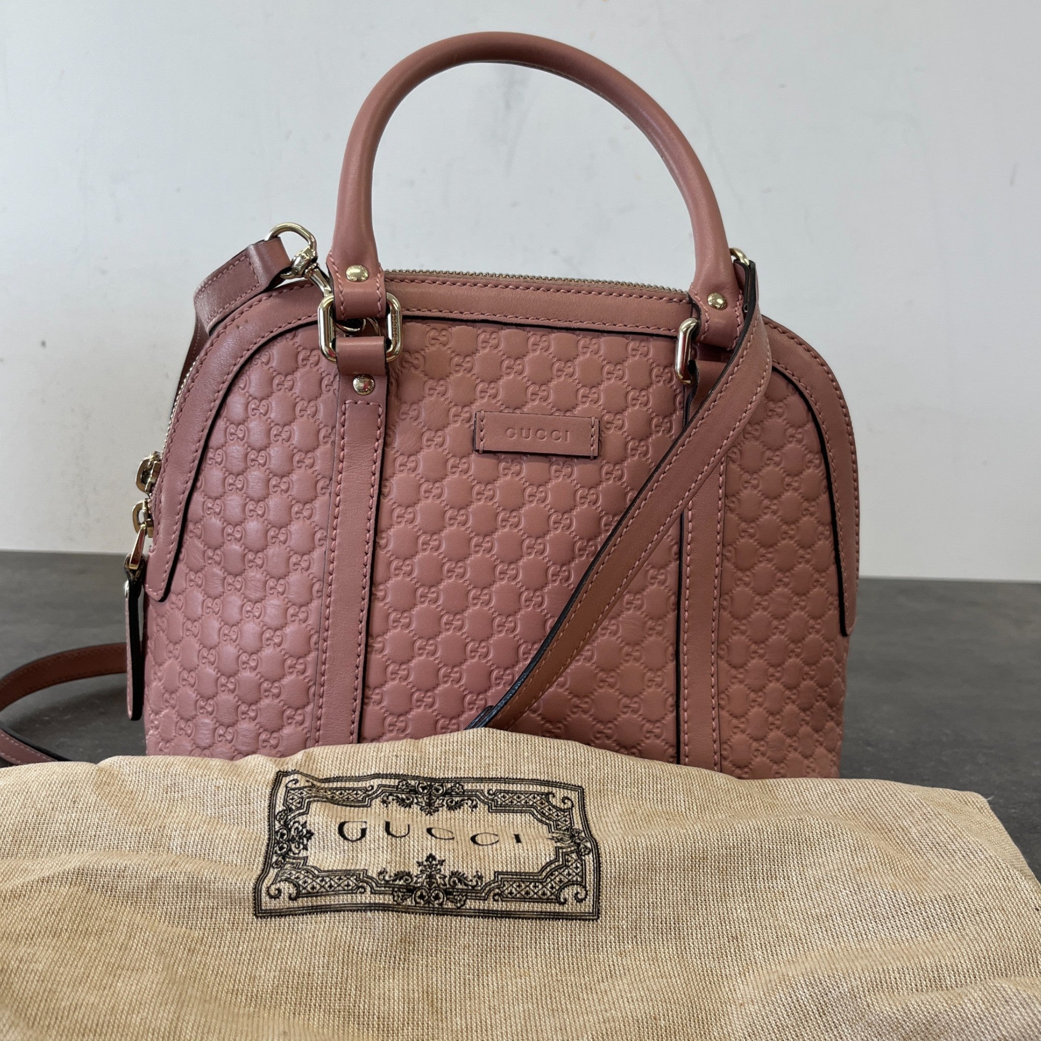 Women's Microguccissima Mini Dome Handbag Pink