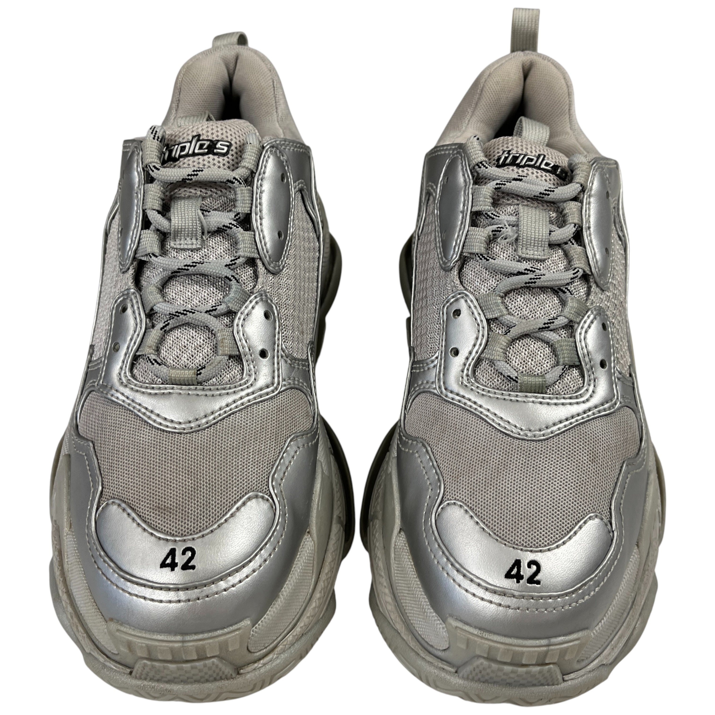 Men's Triple S Low Trainers Silver Size EU 42 / UK 8