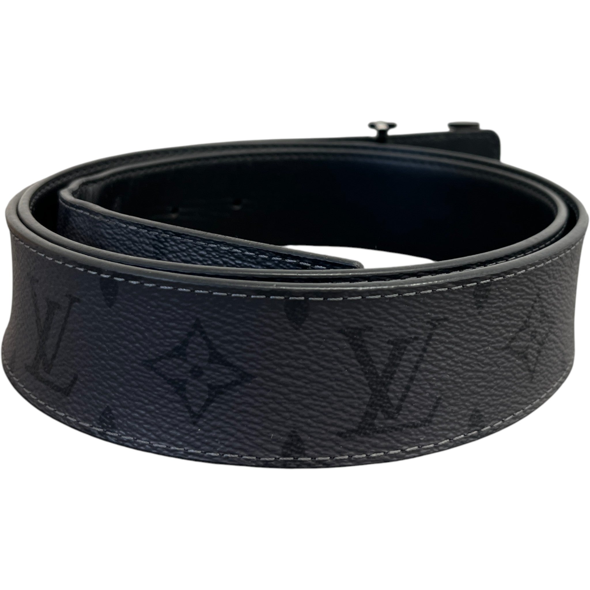 Men's Reversible Monogram Belt Grey Size Waist 38"