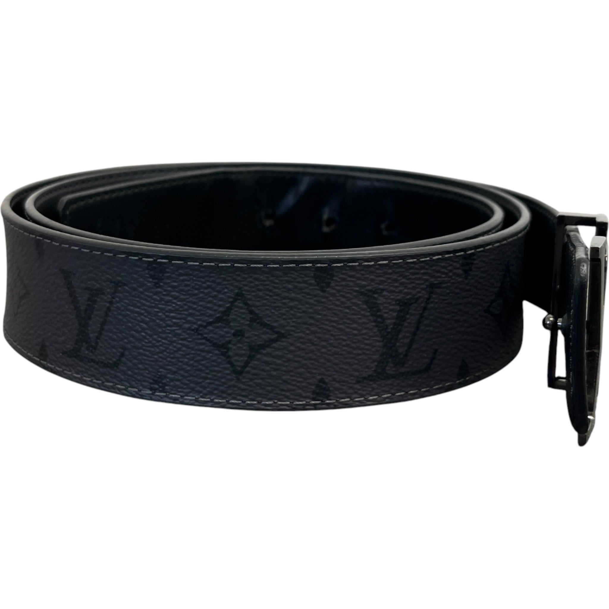 Men's Reversible Monogram Belt Grey Size Waist 38"