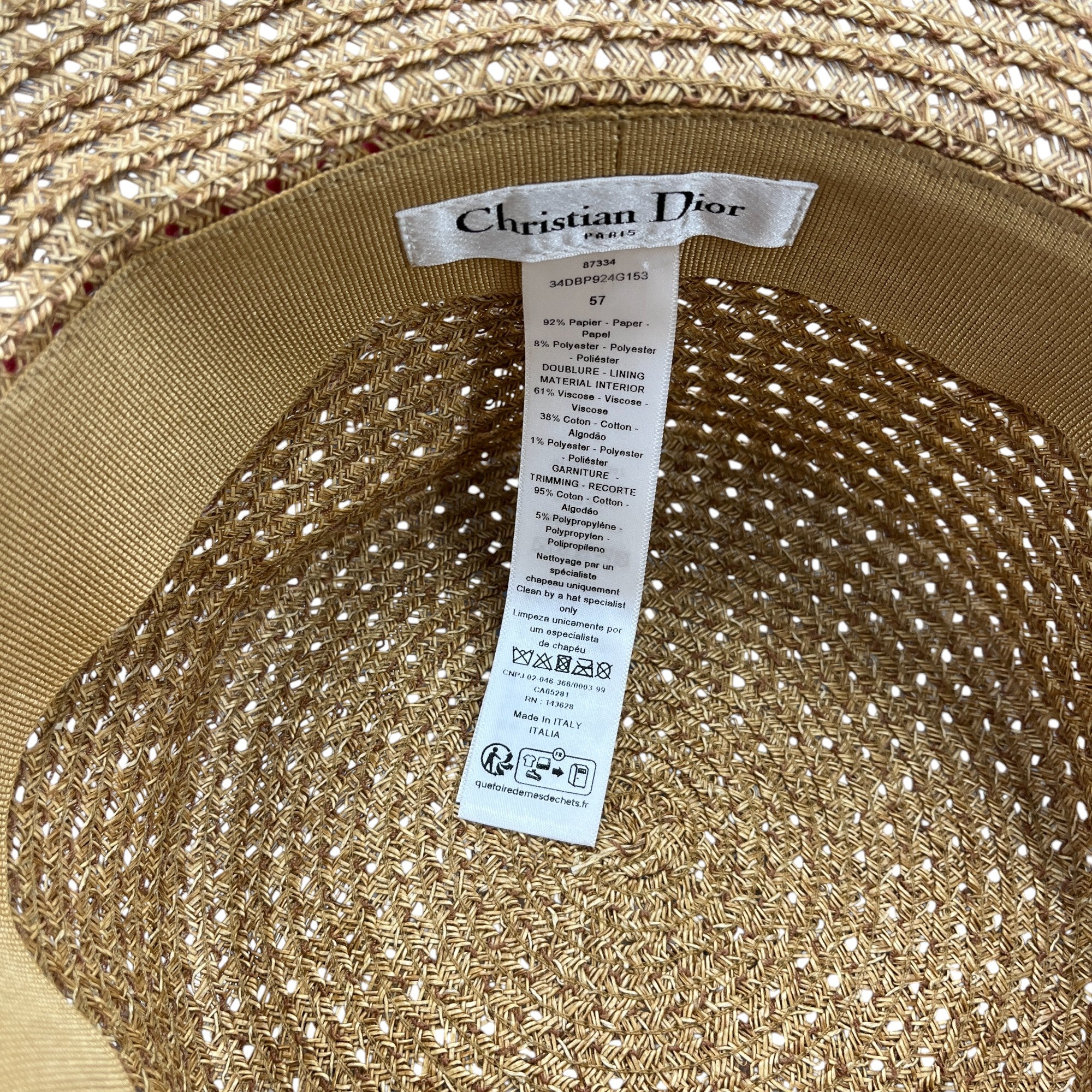 Women's Dioriviera D-Bobby Large Brim Bucket Hat Brown