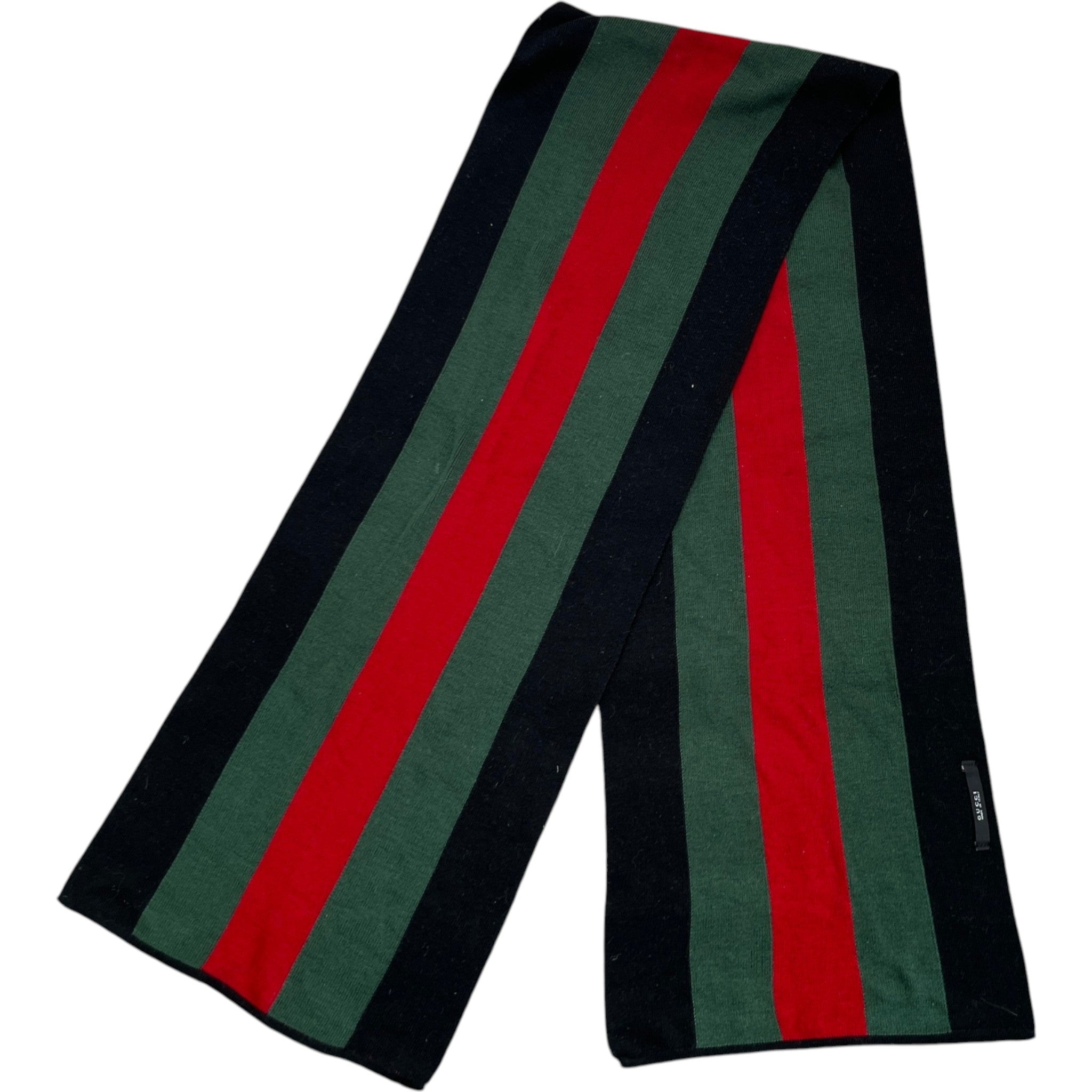 Men's Web Stripe Scarf Black