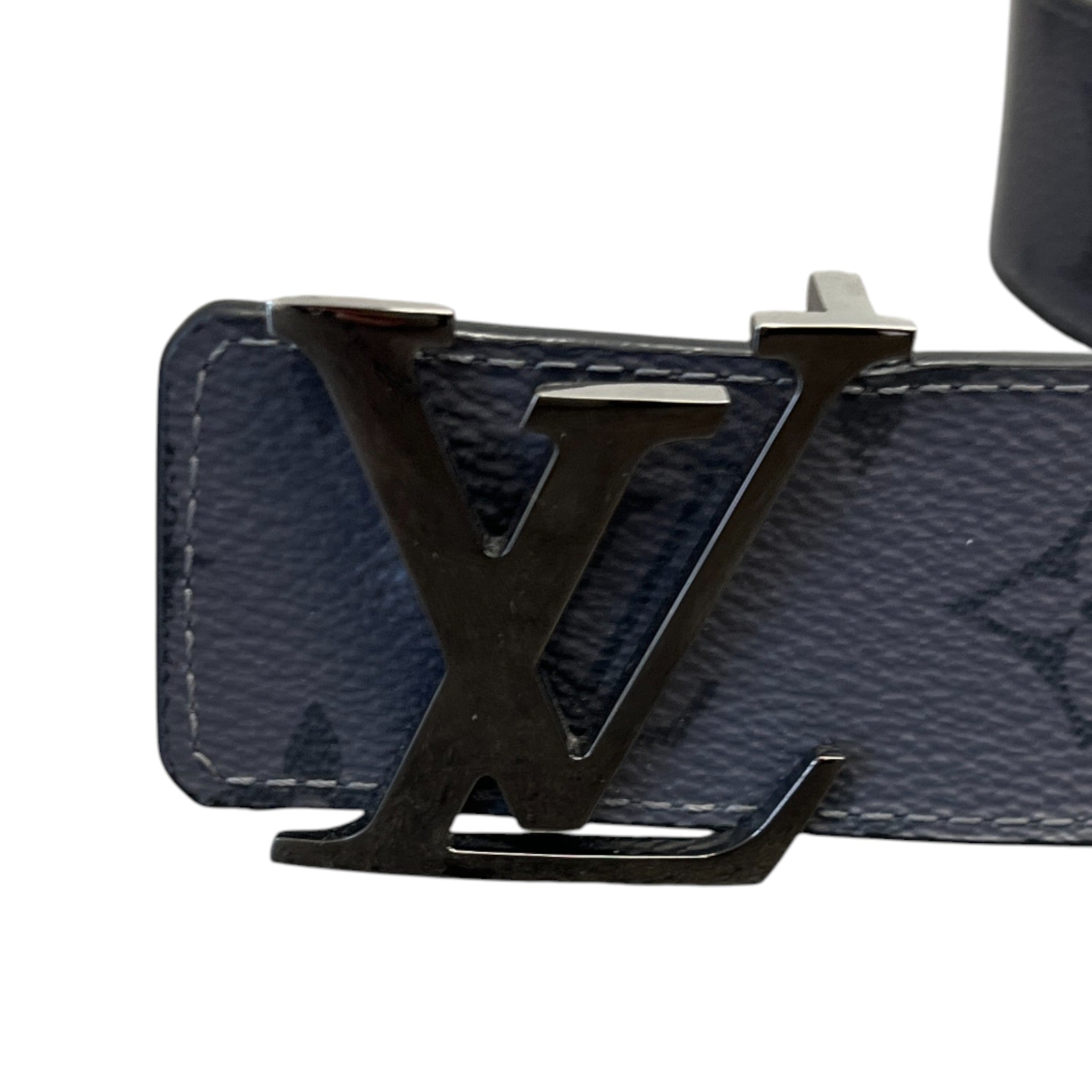 Men's Reversible Monogram Belt Grey Size Waist 38"