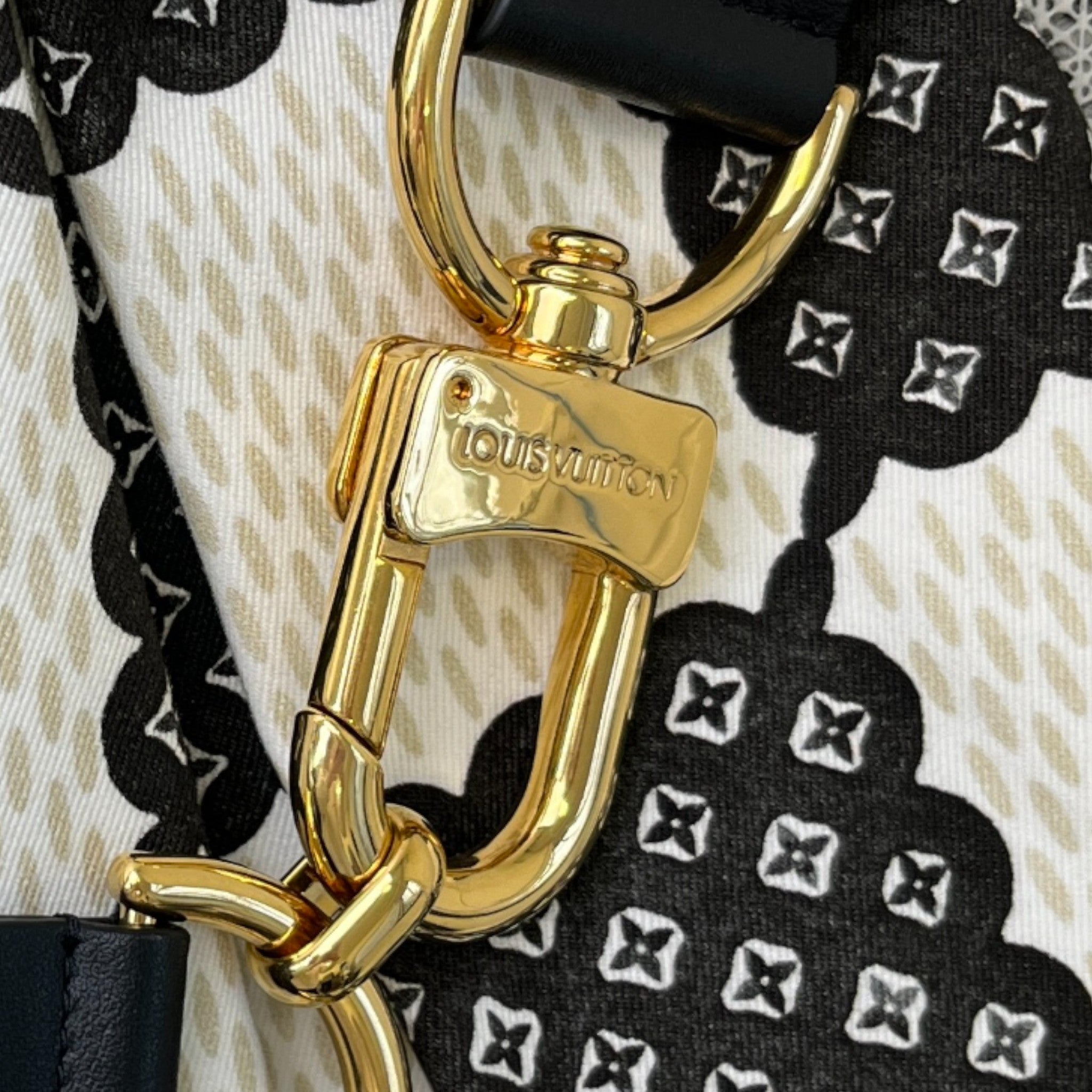 Women's Graphic Damier Dress Top Black Size M