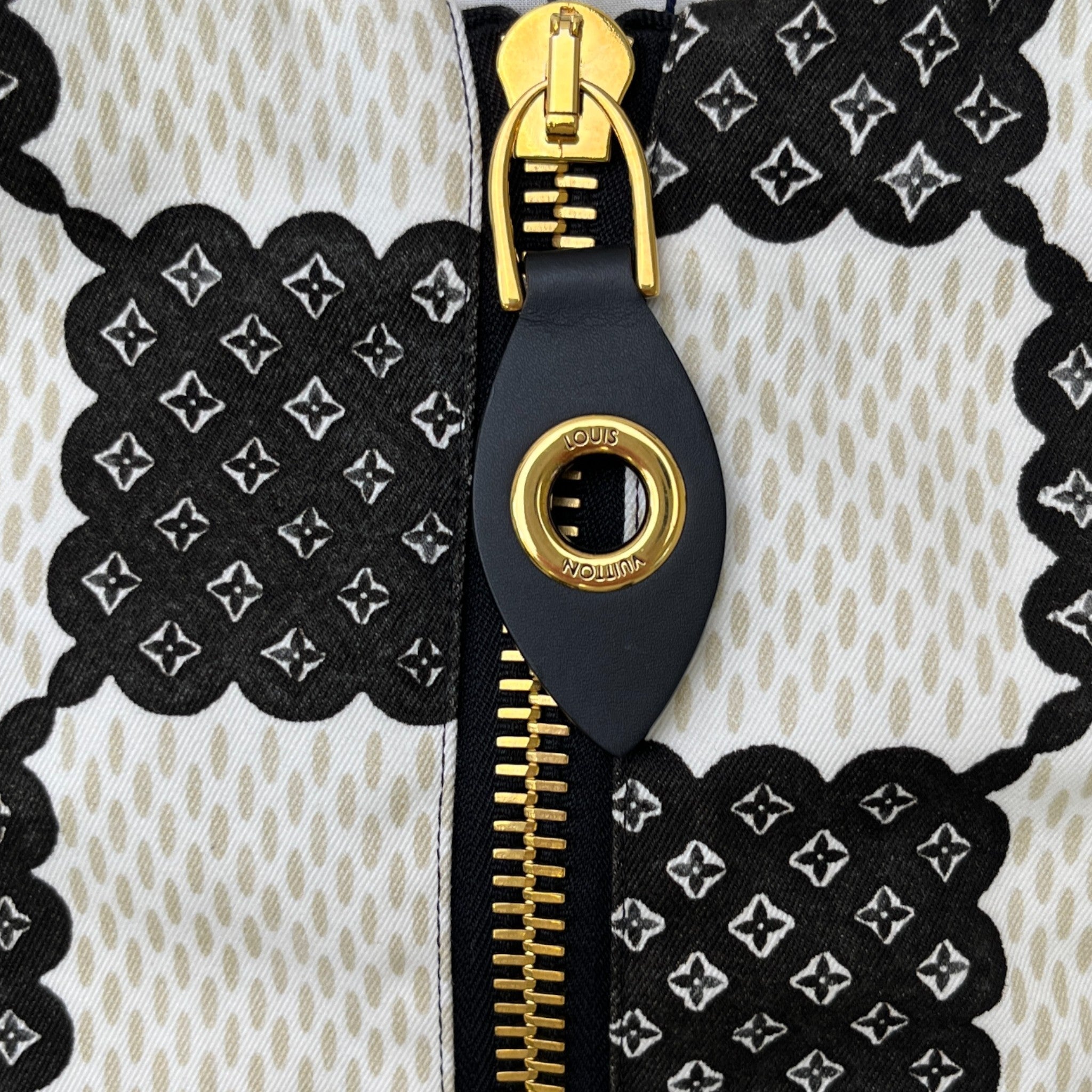 Women's Graphic Damier Dress Top Black Size M