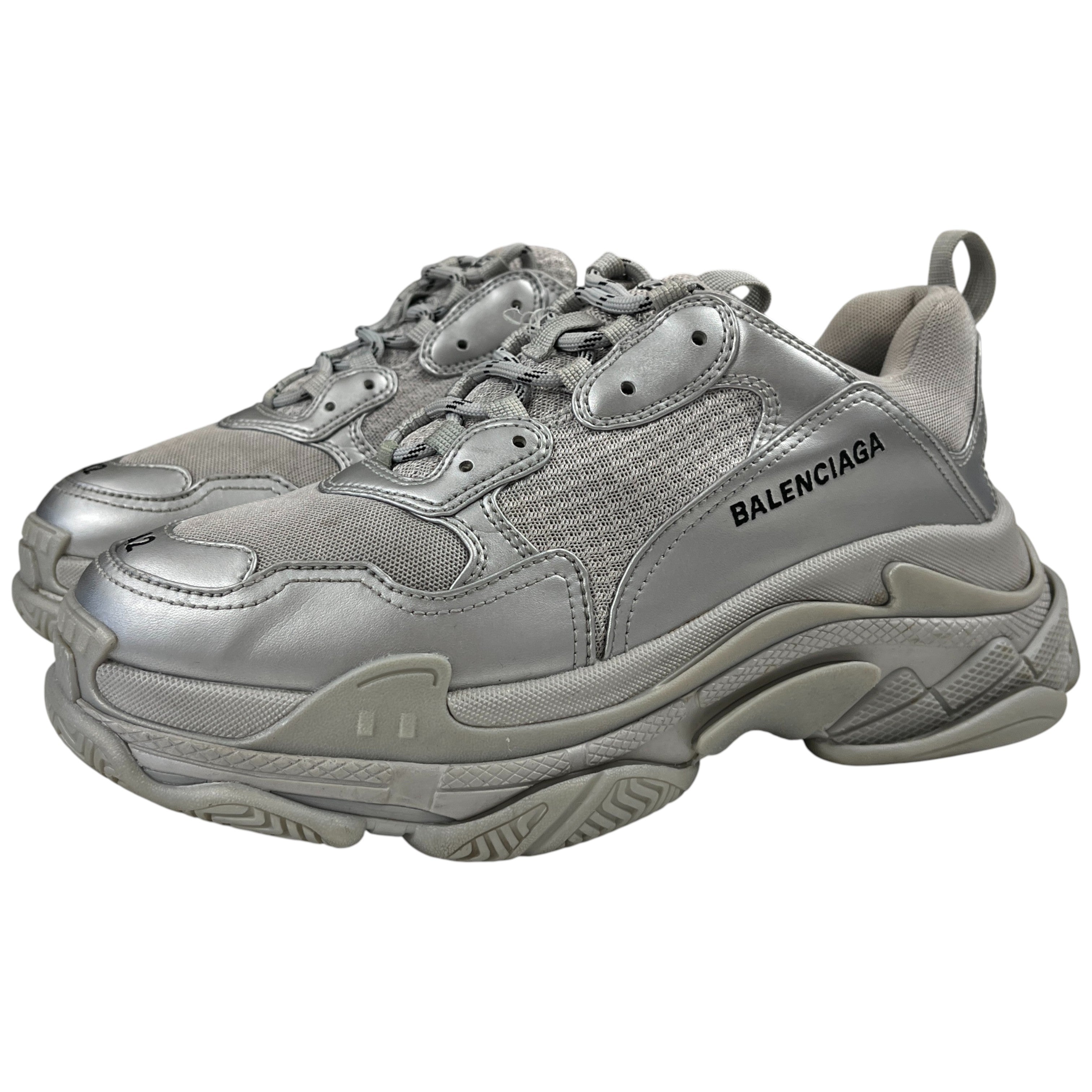 Men's Triple S Low Trainers Silver Size EU 42 / UK 8