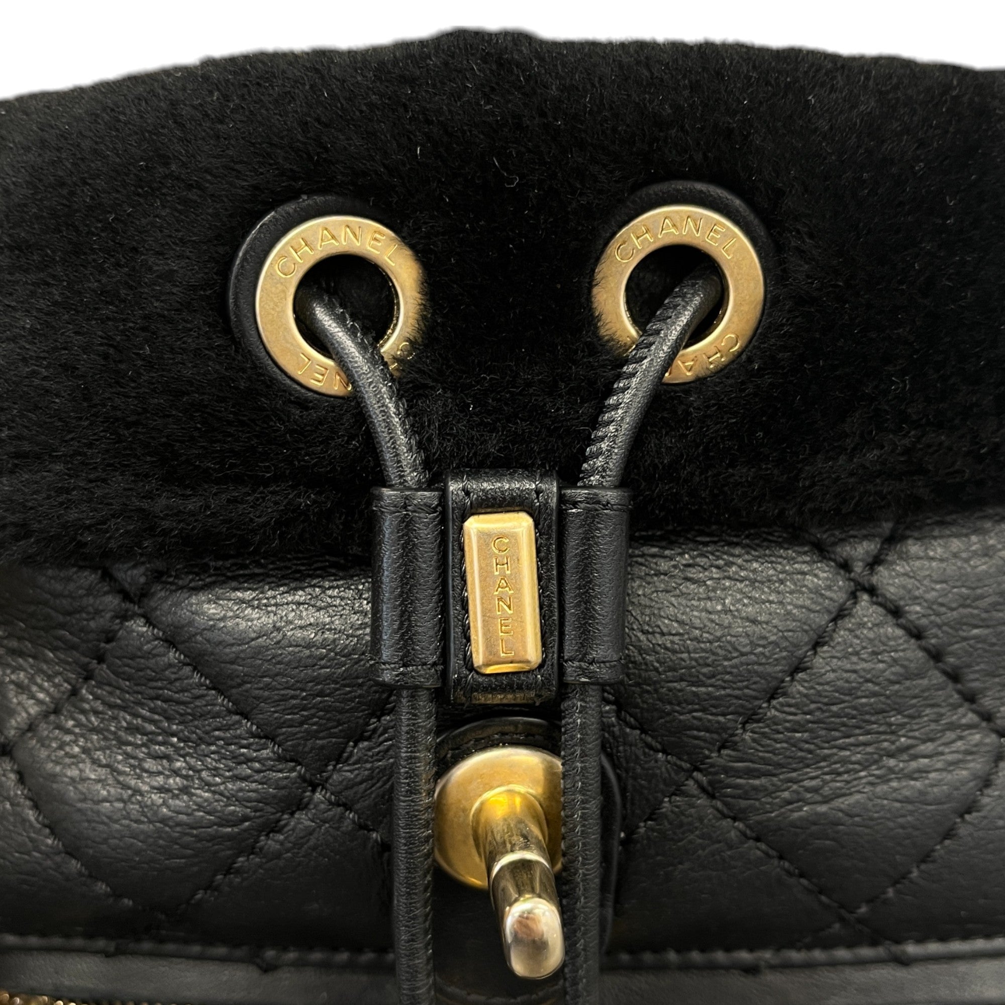 Women's Paris-Hamburg Shearling Backpack Black