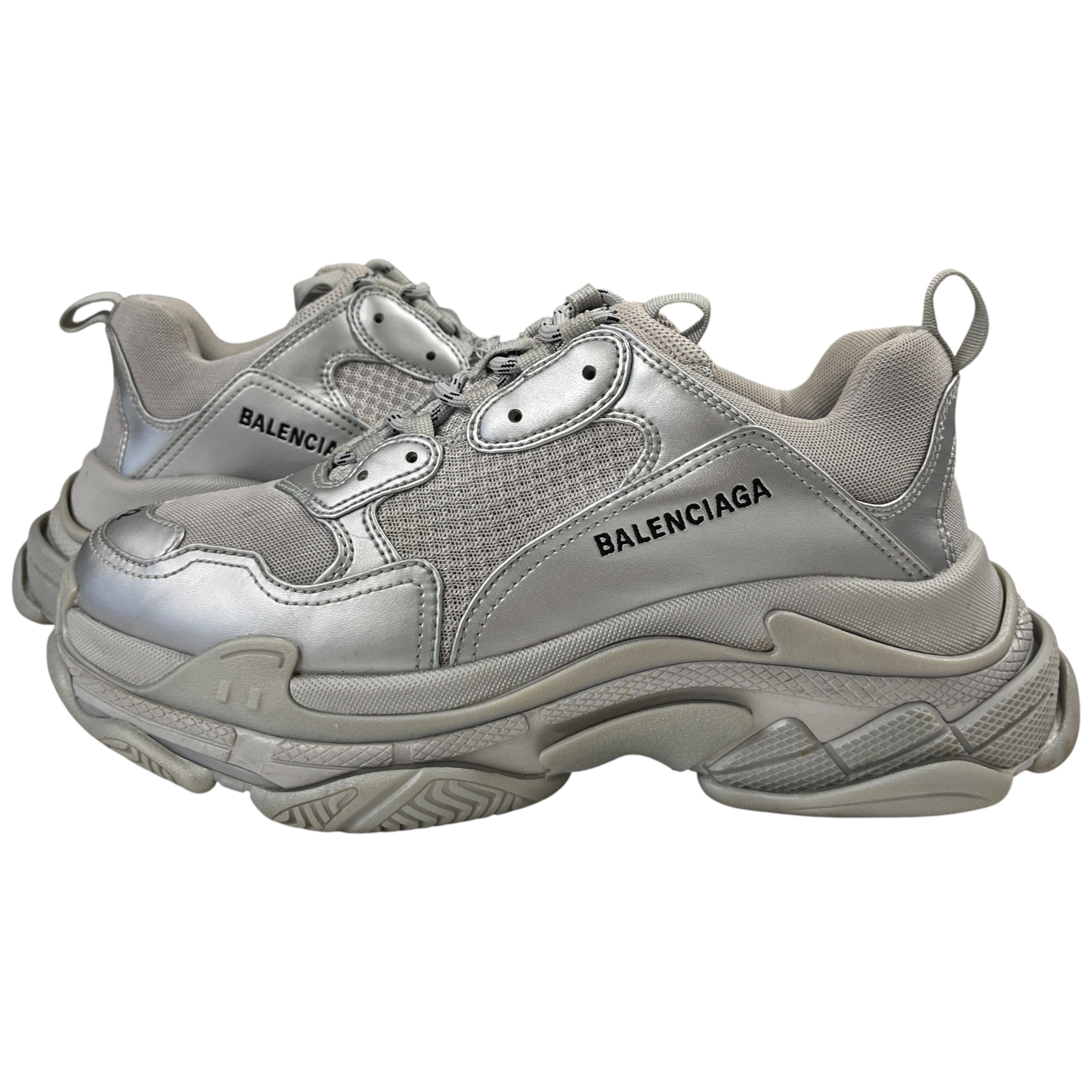 Men's Triple S Low Trainers Silver Size EU 42 / UK 8