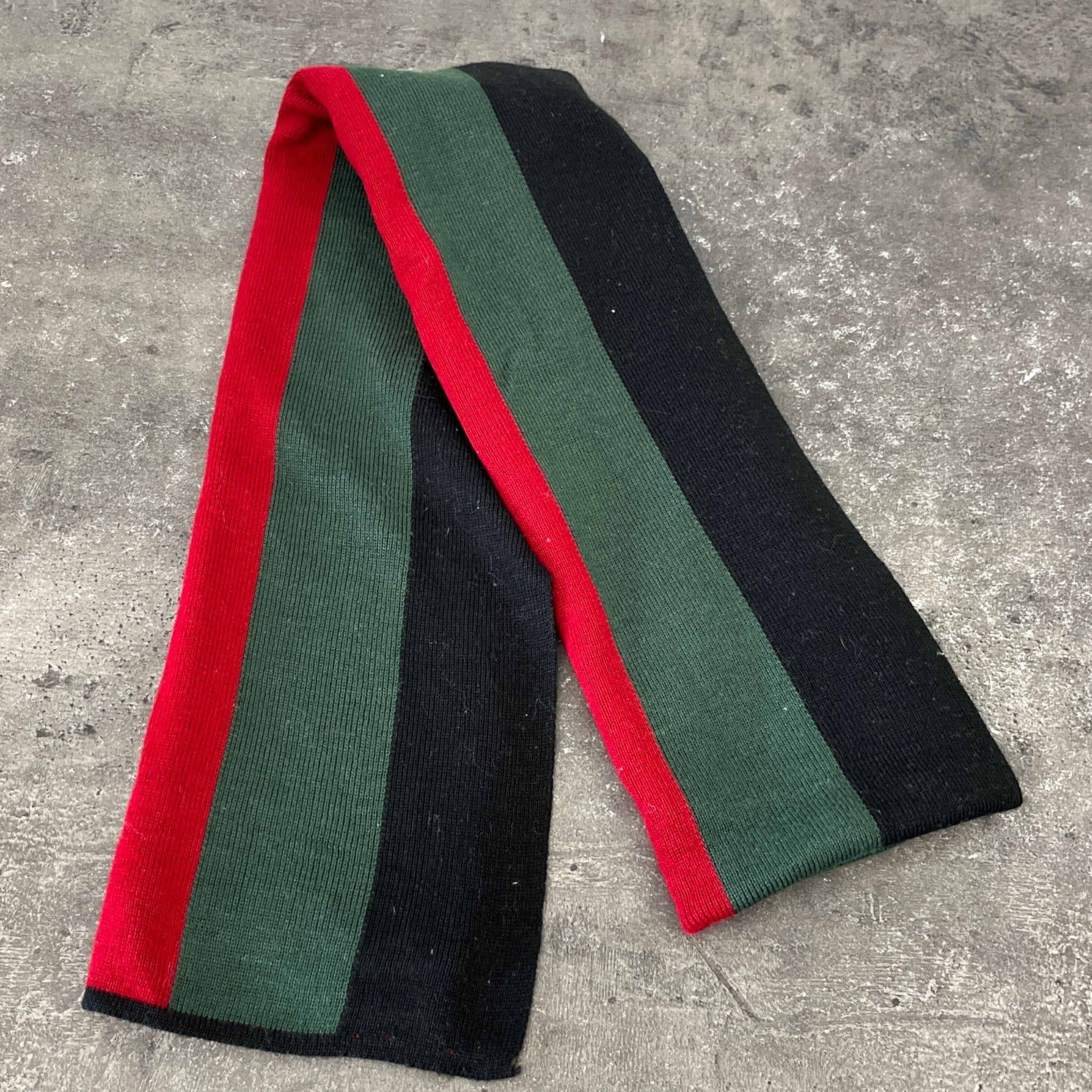 Men's Web Stripe Scarf Black