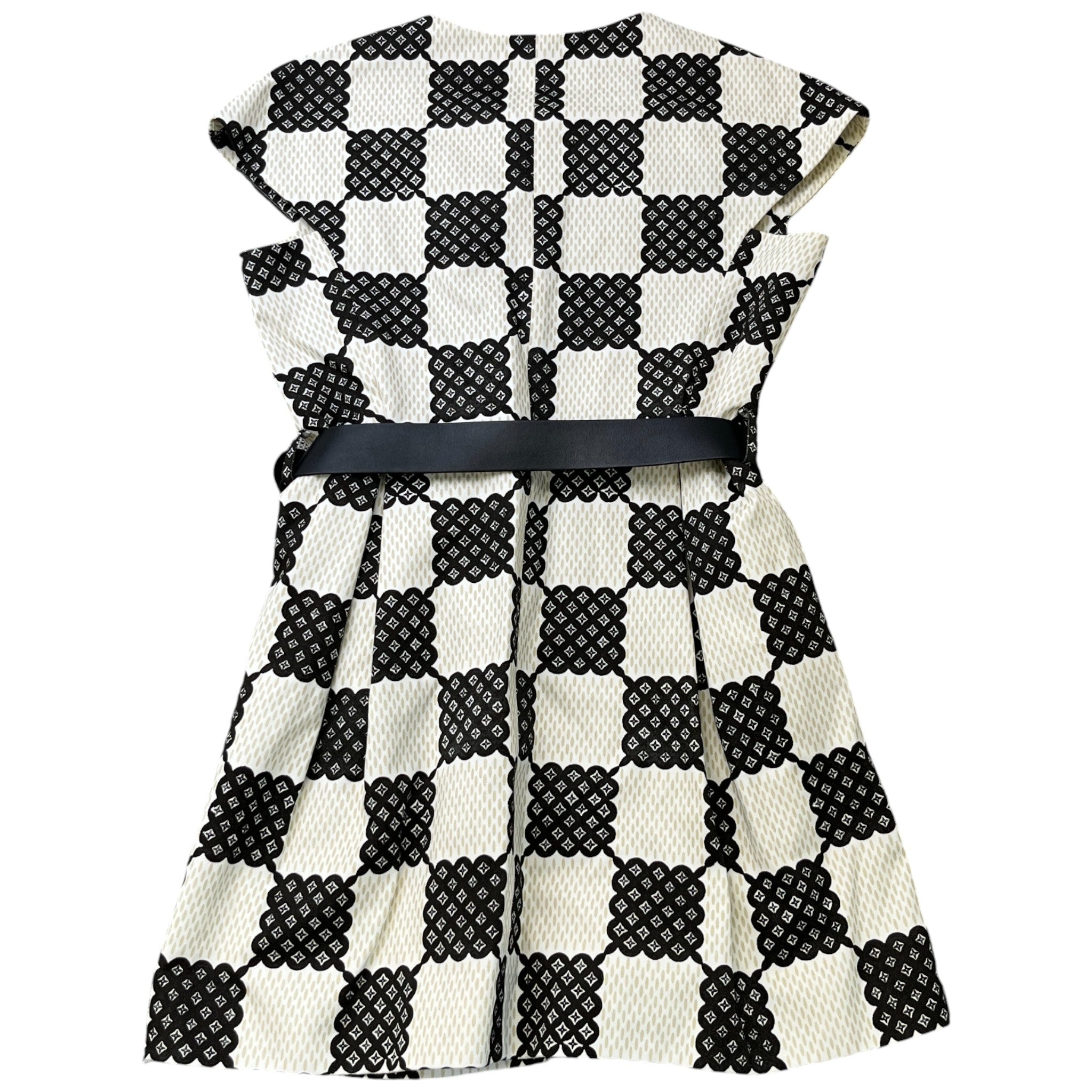 Women's Graphic Damier Dress Top Black Size M